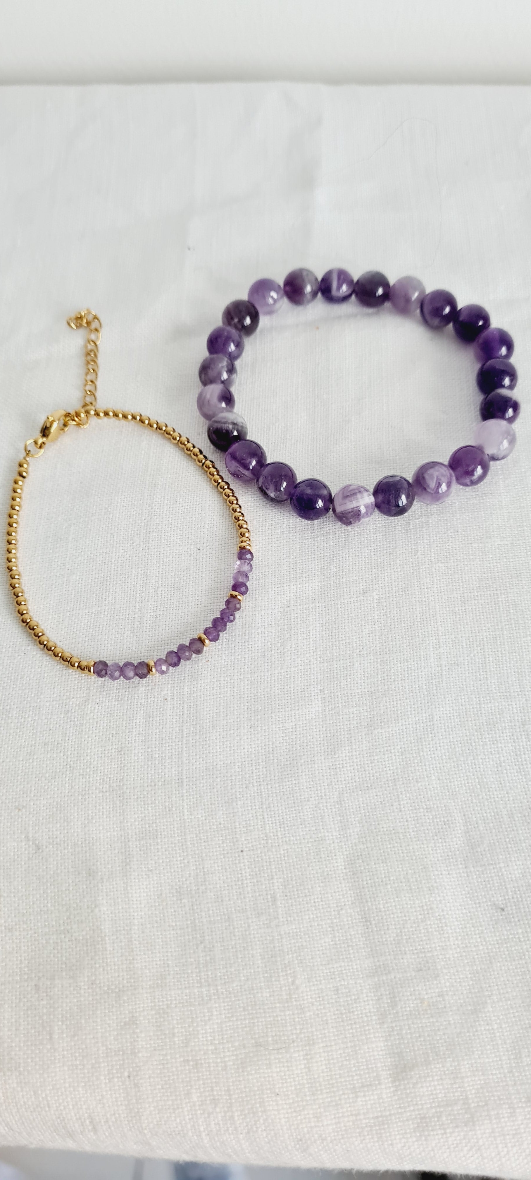 Set 3 Bracelets Améthyste – Lithothérapie, Fait Main France