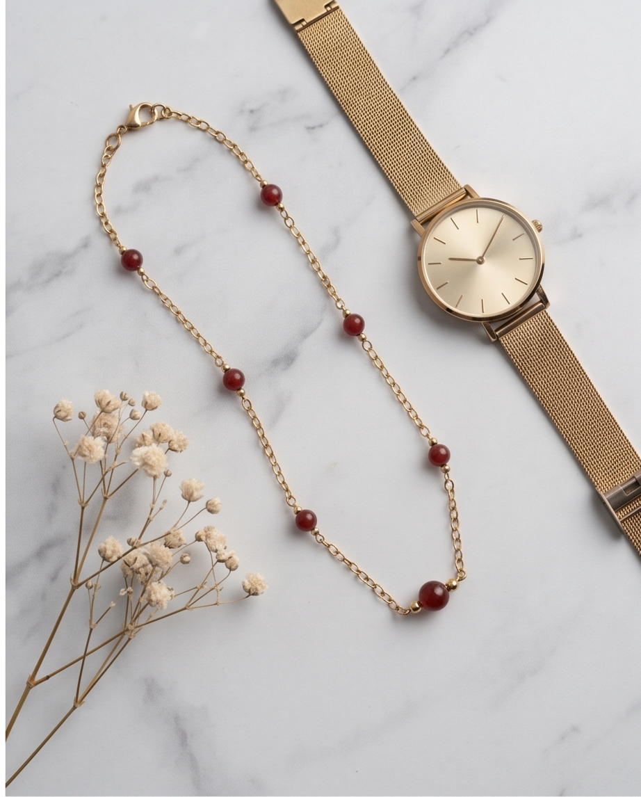 Collier cornaline
