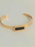 Bracelet agate noire - Acier inoxydable et perles naturelles athena