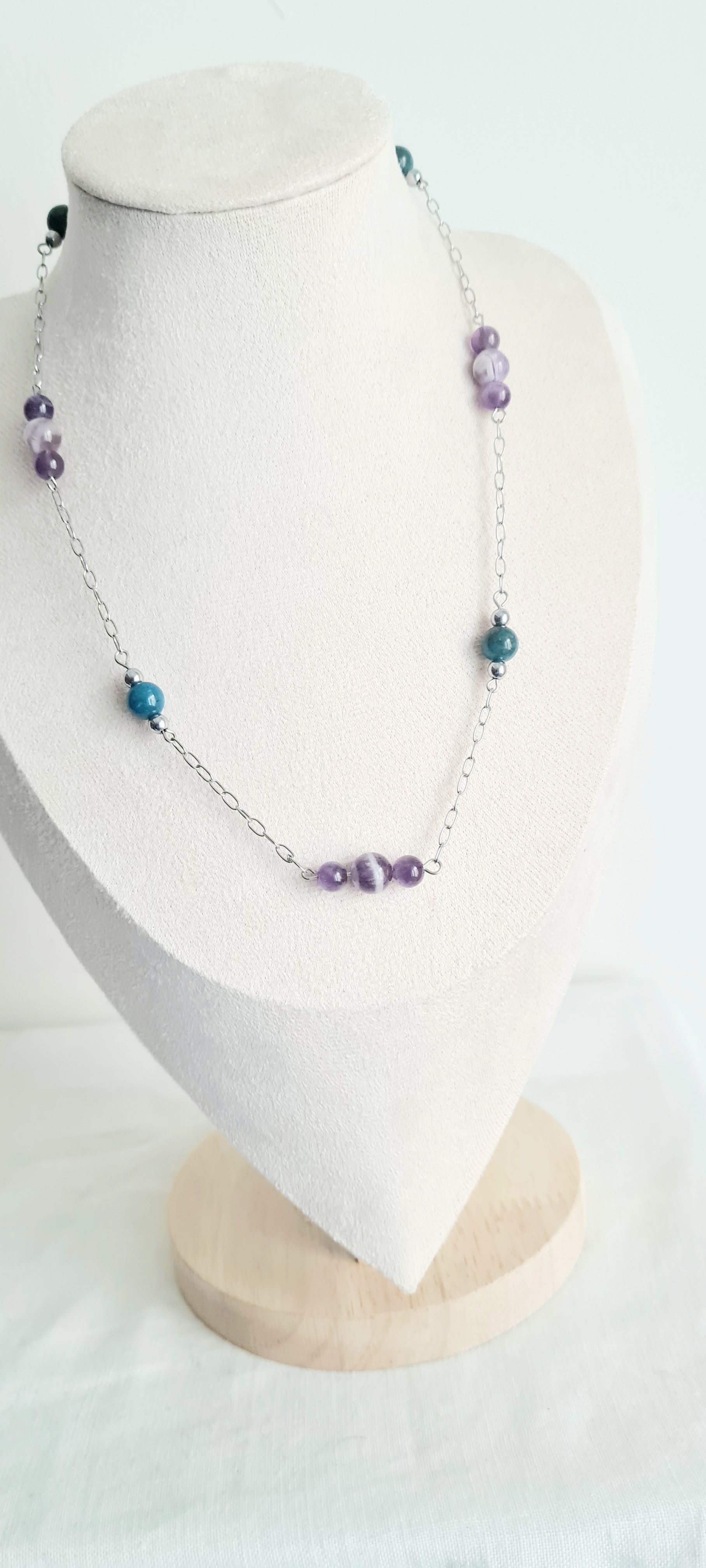 Collier Shanna – Améthyste & Apatite, Lithothérapie