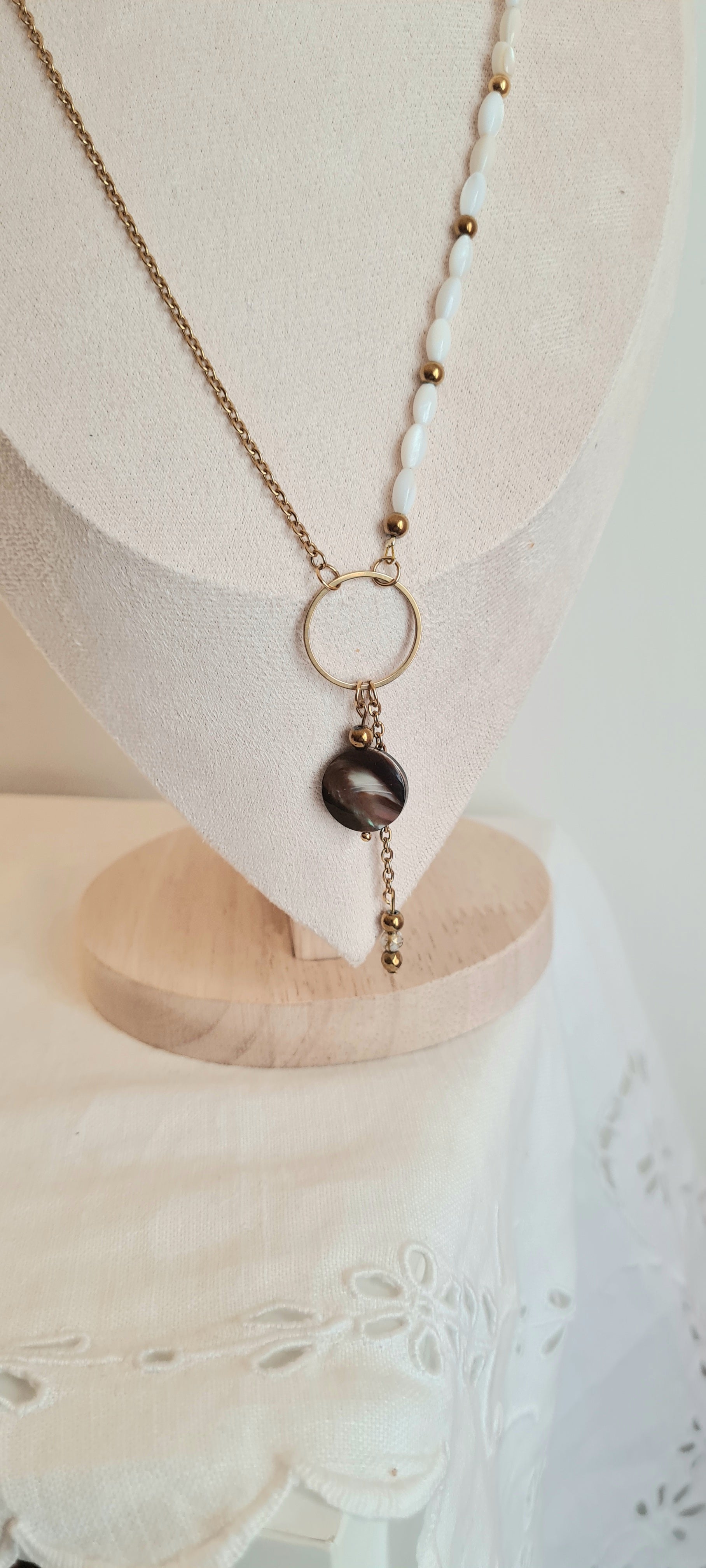 Collier Anaia - Coquillage, Nacre & Acier Inoxydable