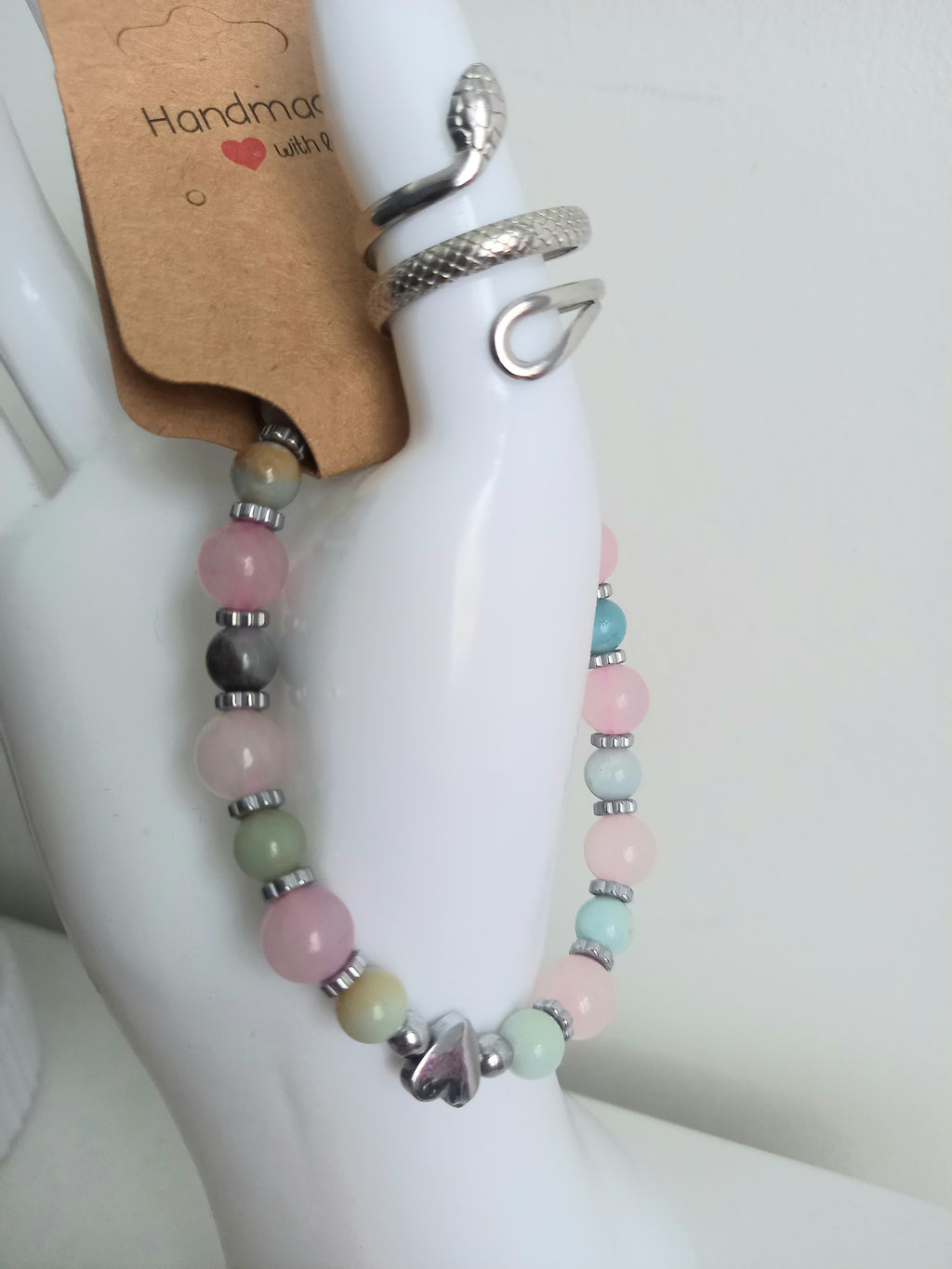 Bracelet lithothérapie quartz et béryl