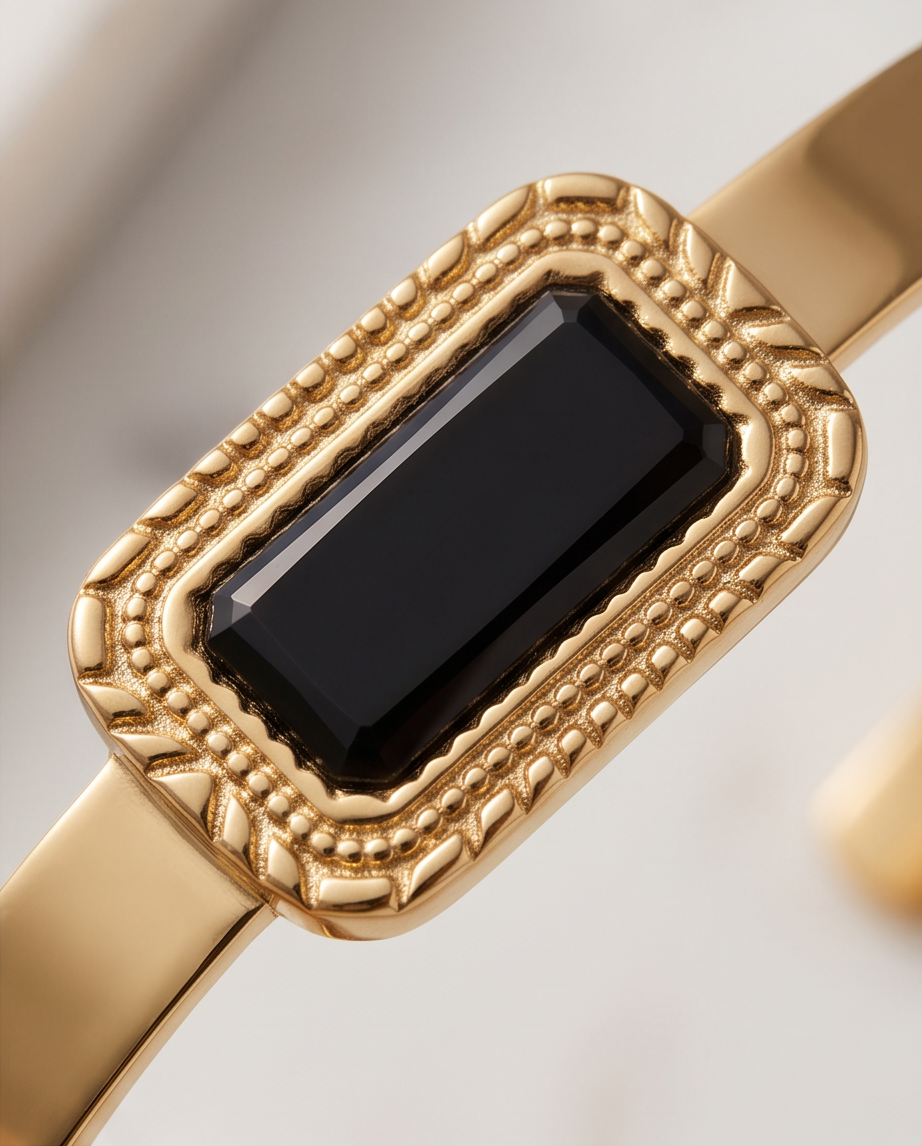 Bracelet Athéna | Agate Noire & Perles Naturelles | Élaine Bohème