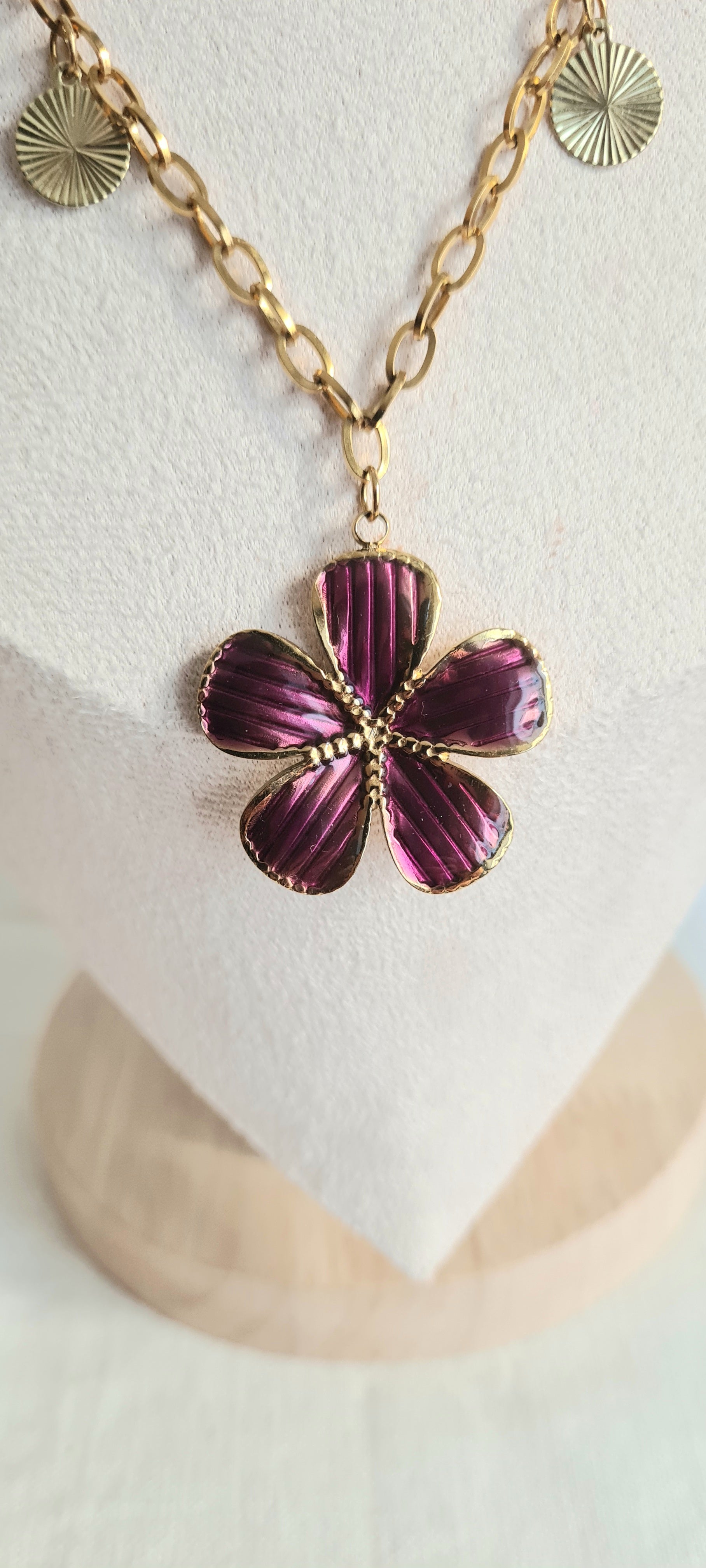 Collier tendance à breloques , acier inoxydable cintia