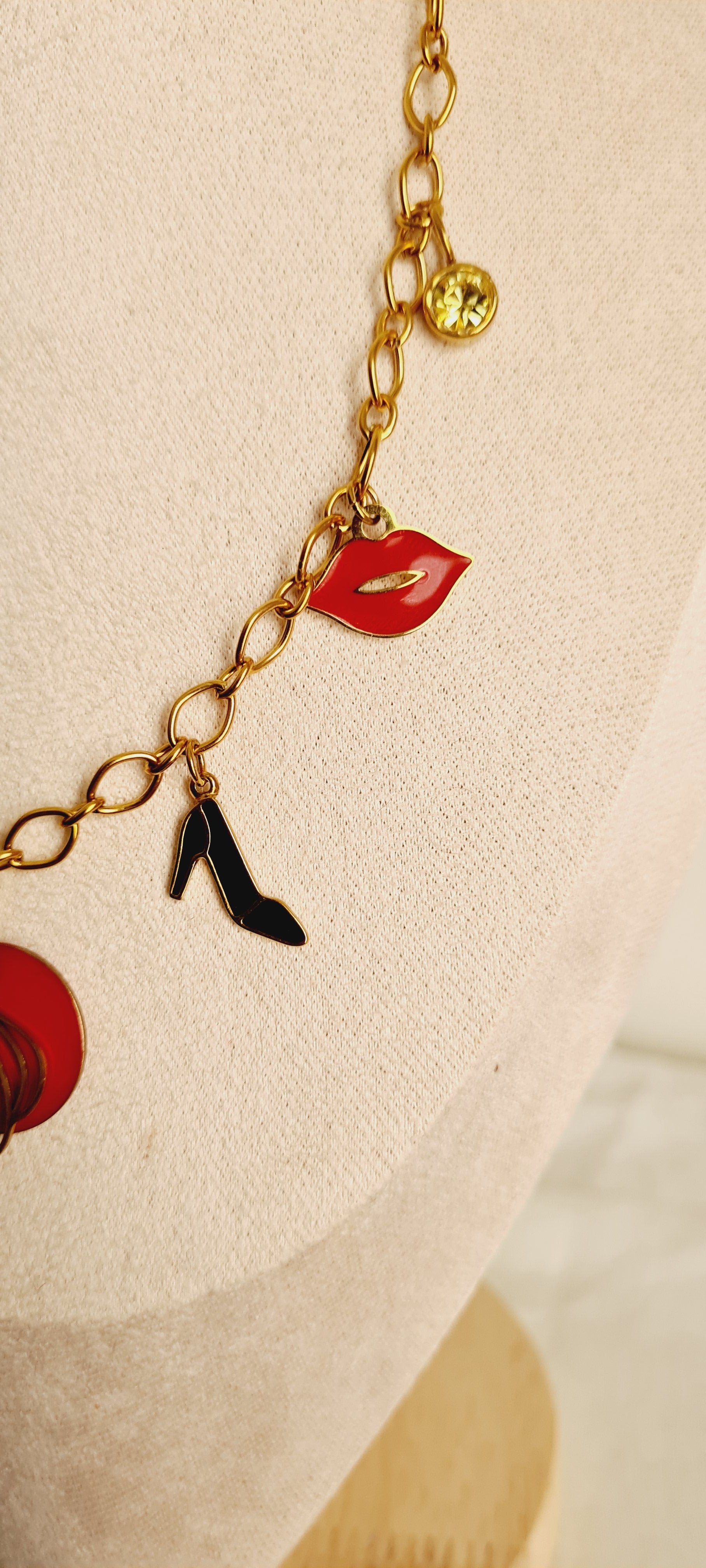 Collier tendance acier inoxydable à breloques nina