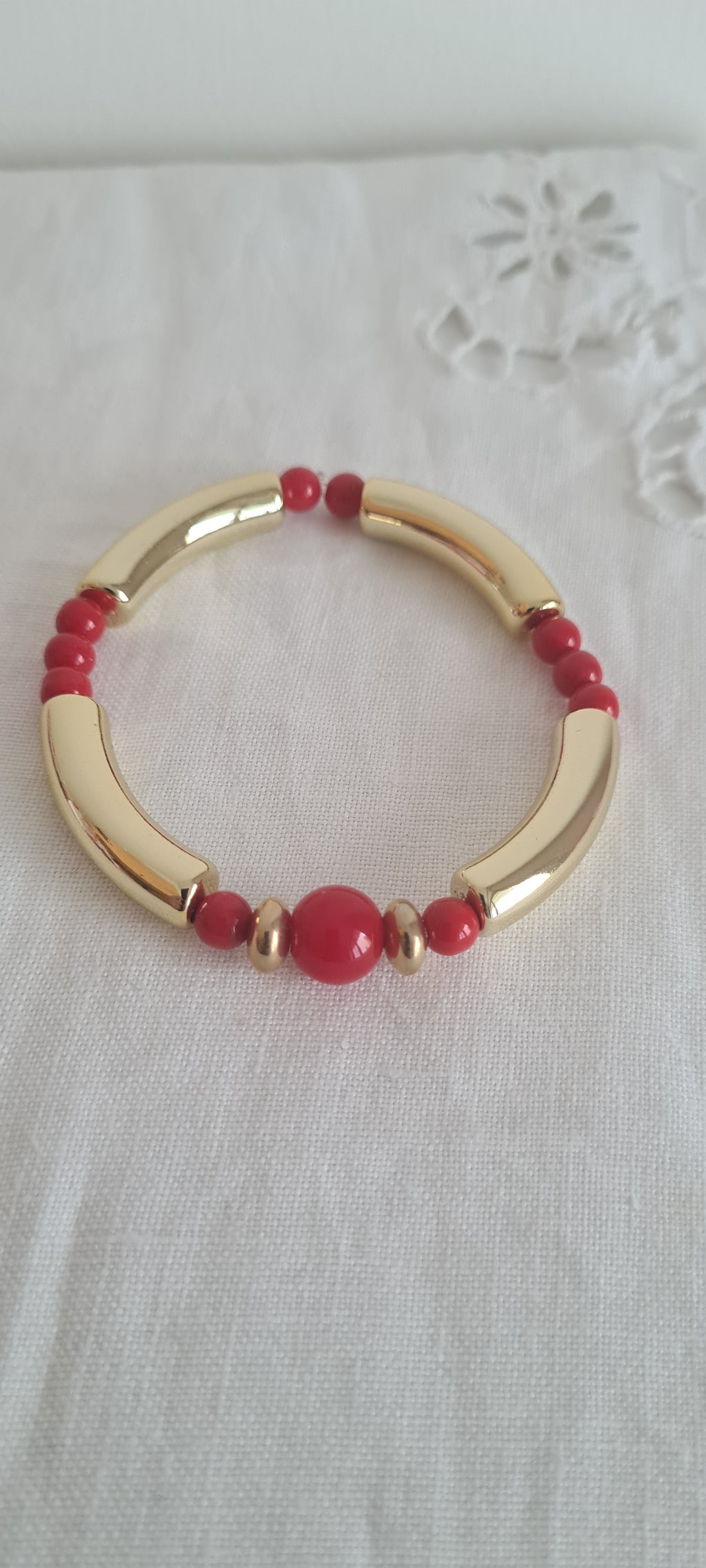 Duo de Bracelets Élégants – Perles de Verre & Acétate Doré | Fait Main en France