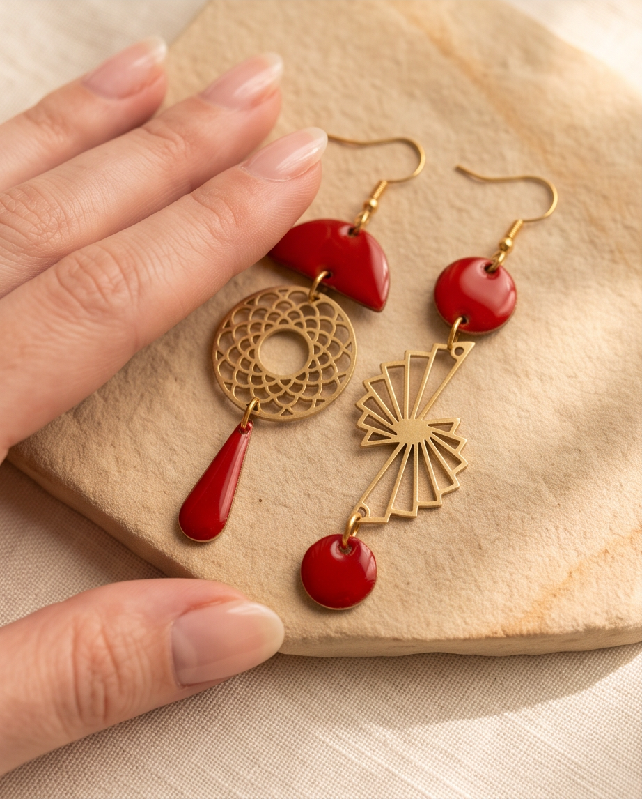 Boucles d'oreilles asymétrique