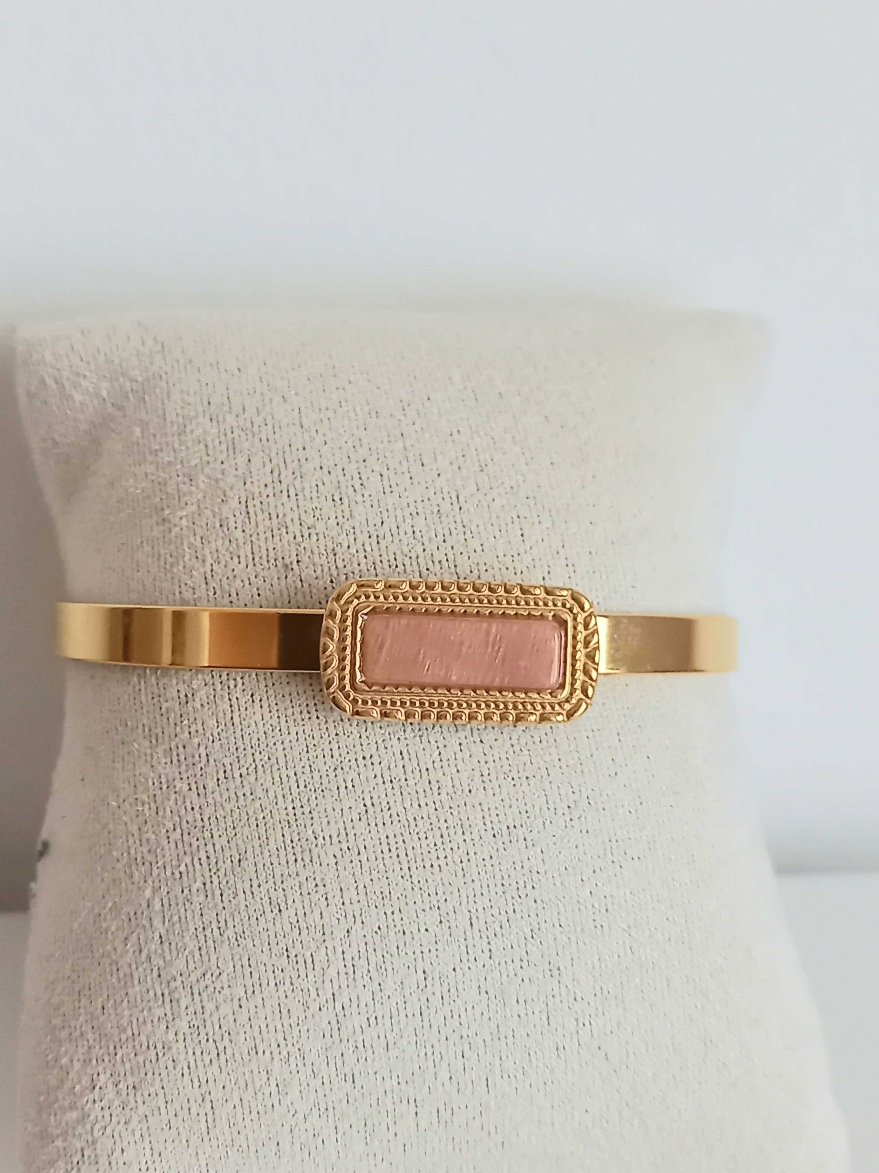 Bracelet jonc pierre du soleil - Acier inoxydable haute qualité