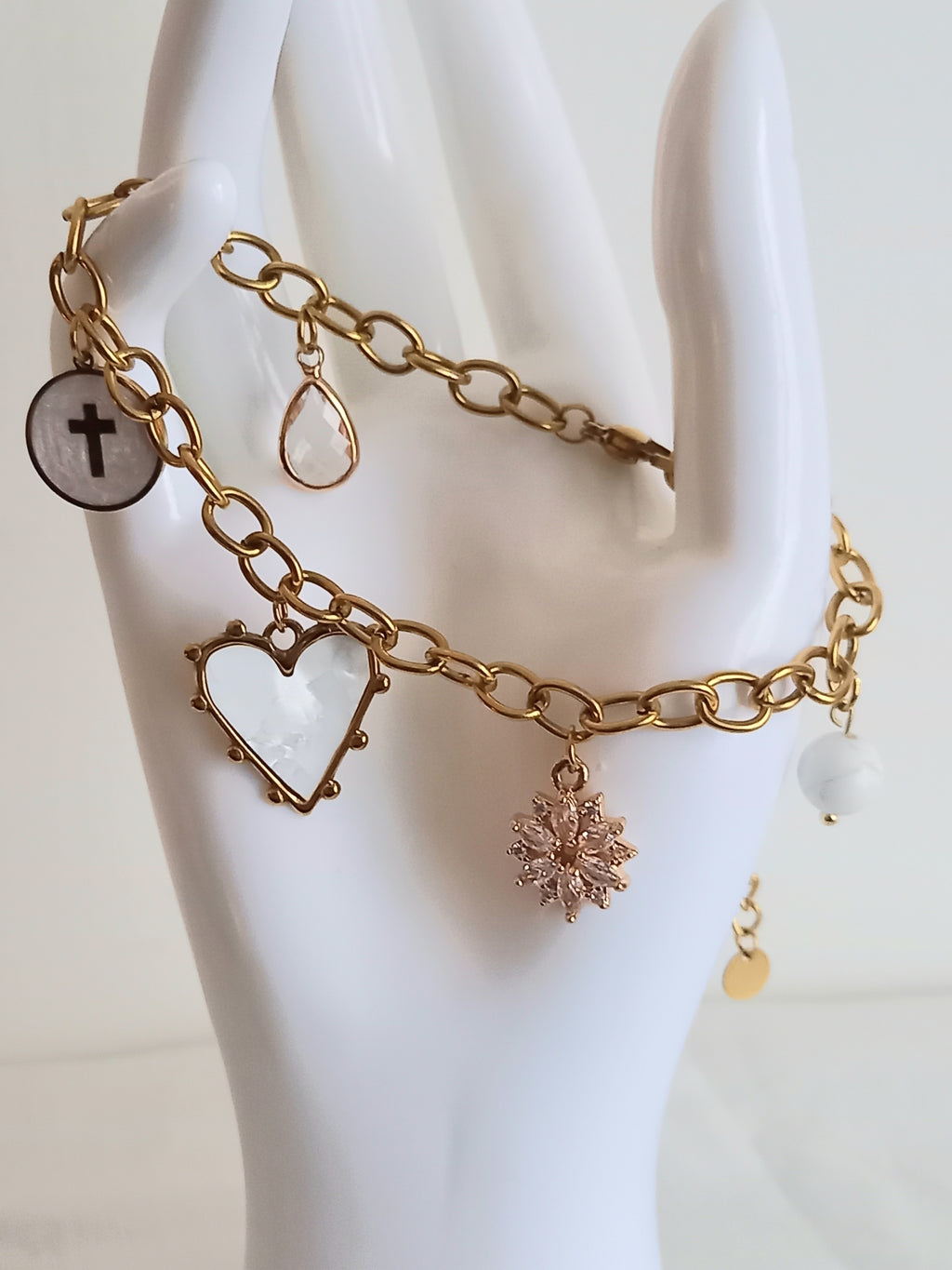 Bracelet  Acier Inoxydable - Verre Émail Bohème Élégant