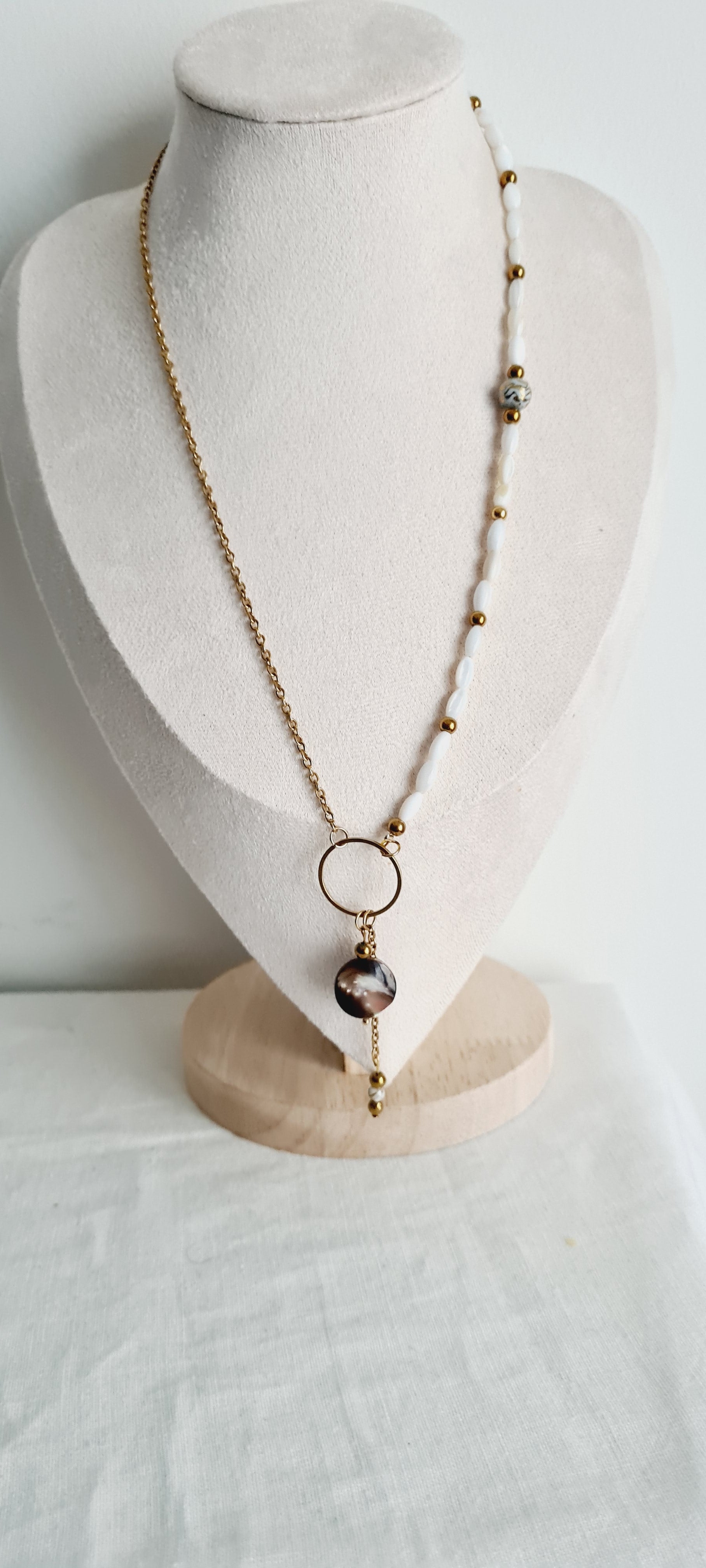 Collier Anaia - Coquillage, Nacre & Acier Inoxydable