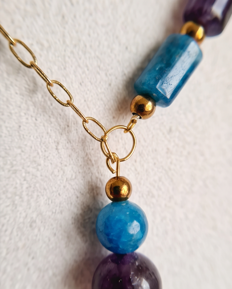 Collier Alma – Améthyste et Apatite
