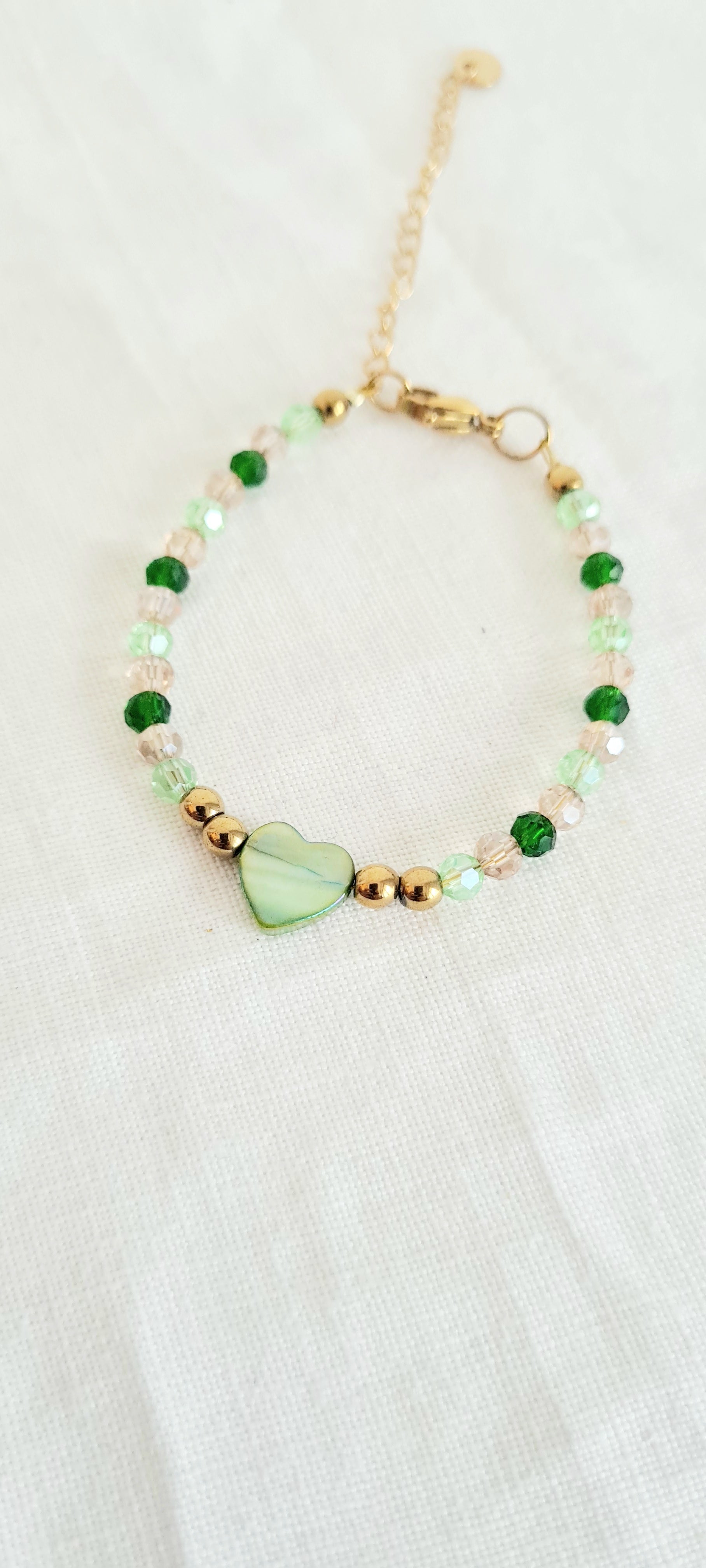 Bracelet Nacre et Verre - Acier Inoxydable Bohème Élégant Spring