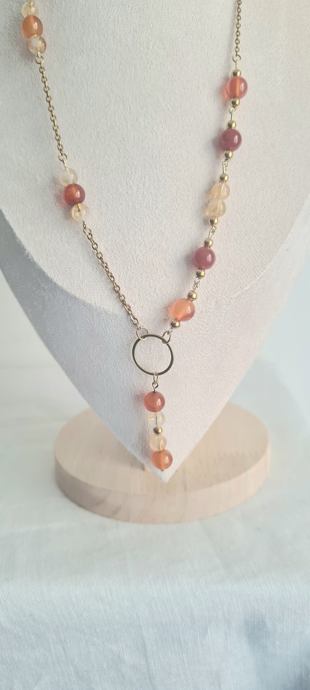 Collier Ciline - Pierre Naturelle Lithothérapie & Acier Inoxydable