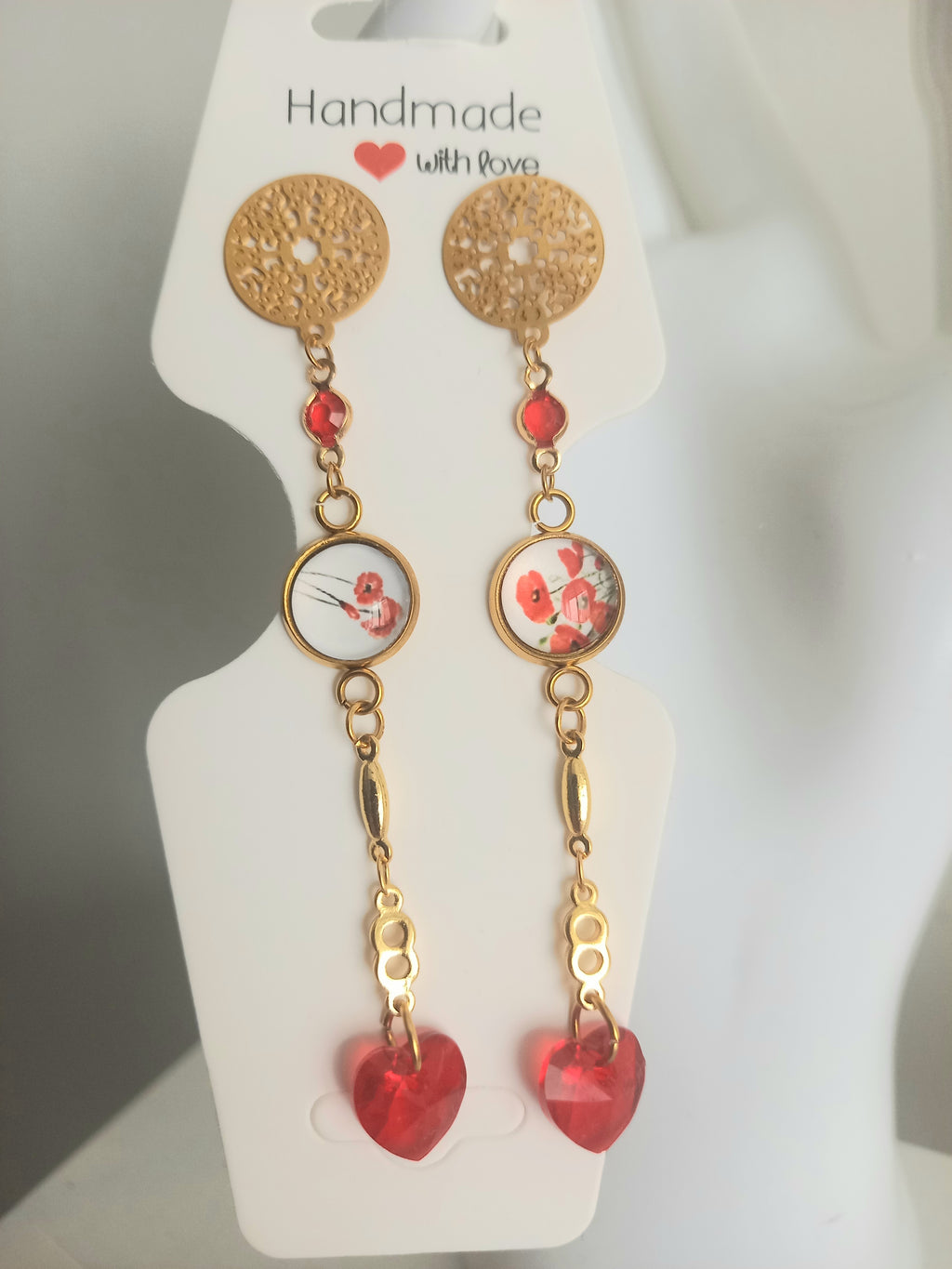 Boucles d'oreilles rouges passion