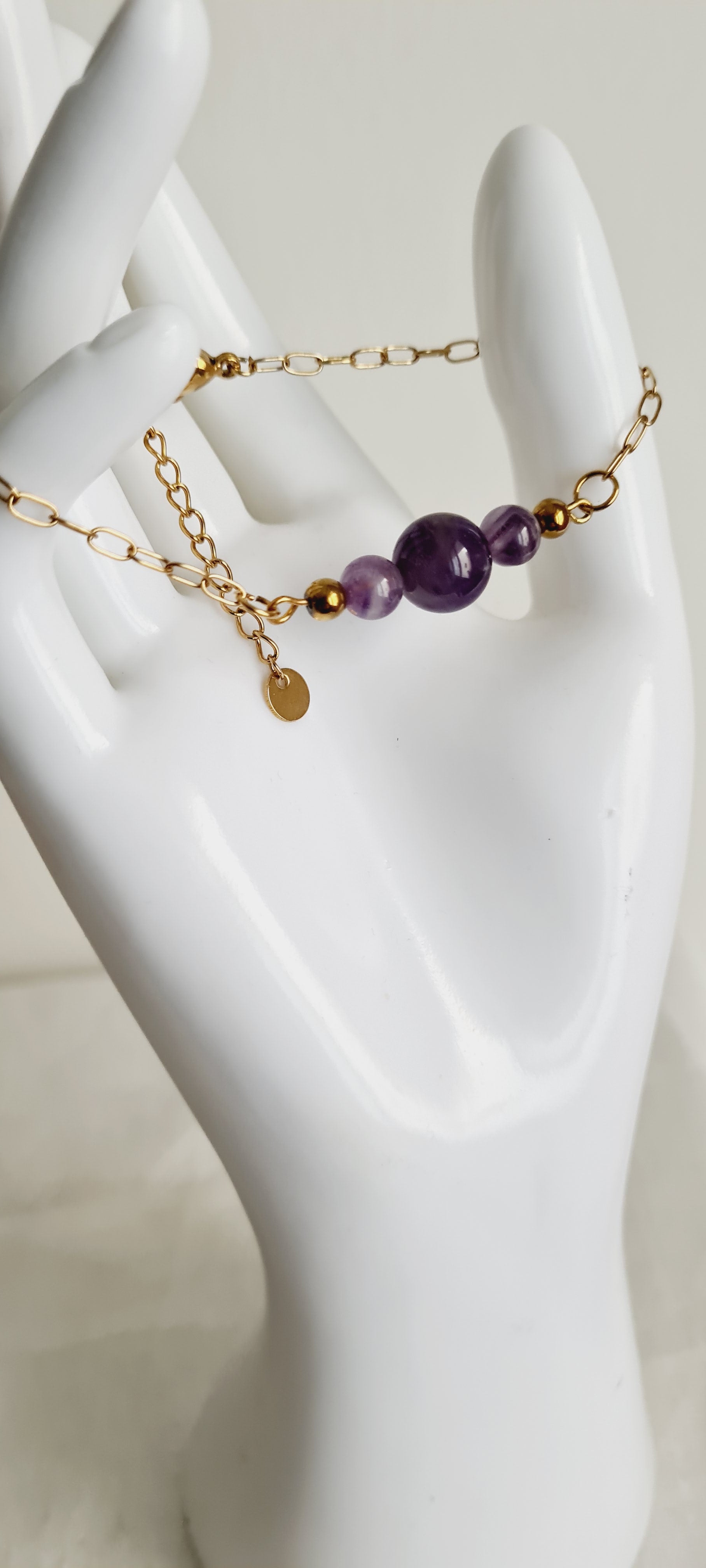 Set 3 Bracelets Améthyste – Lithothérapie, Fait Main France