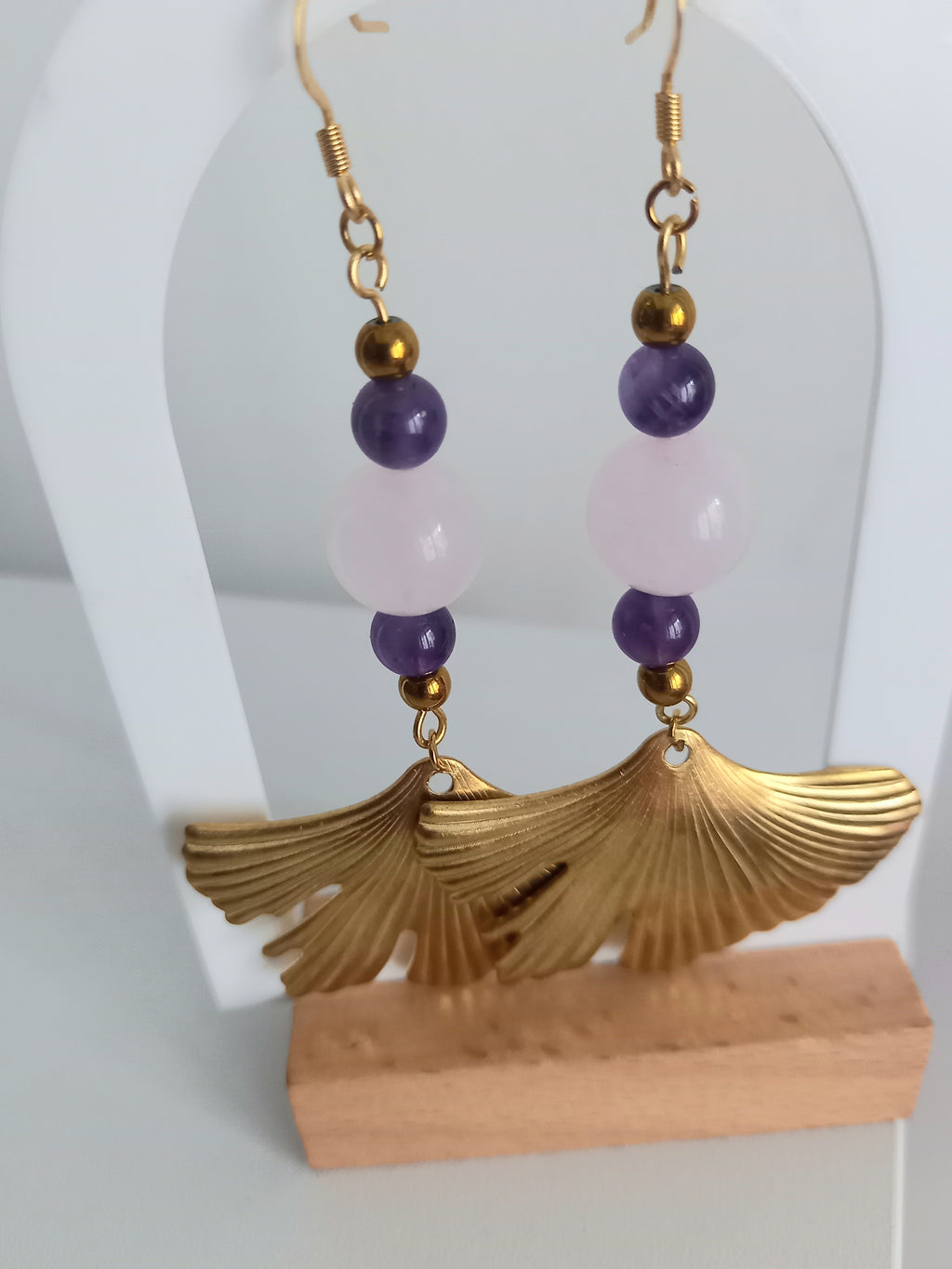 Boucles d'oreilles bohème rose