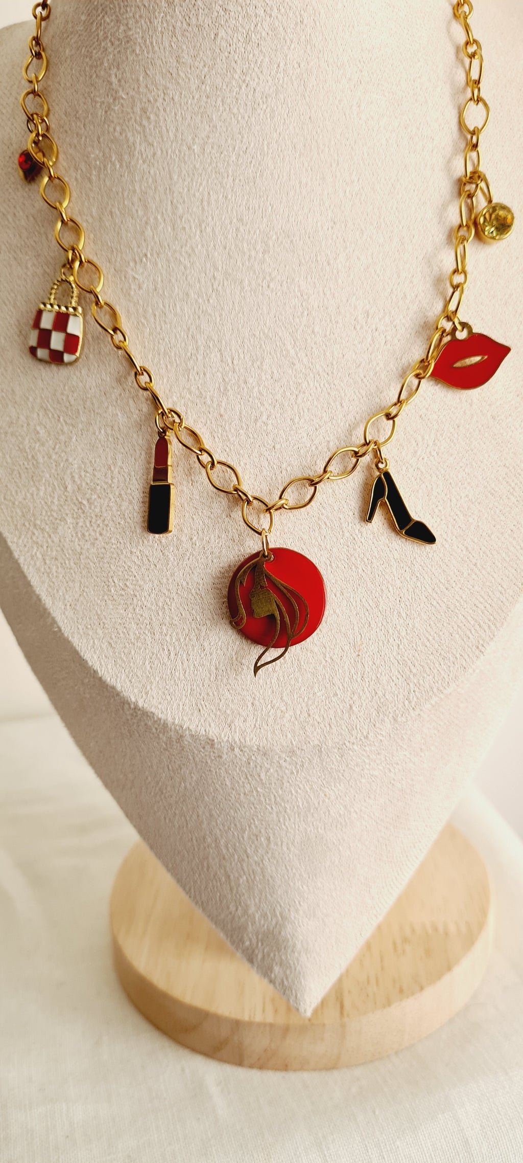 Collier tendance acier inoxydable à breloques nina