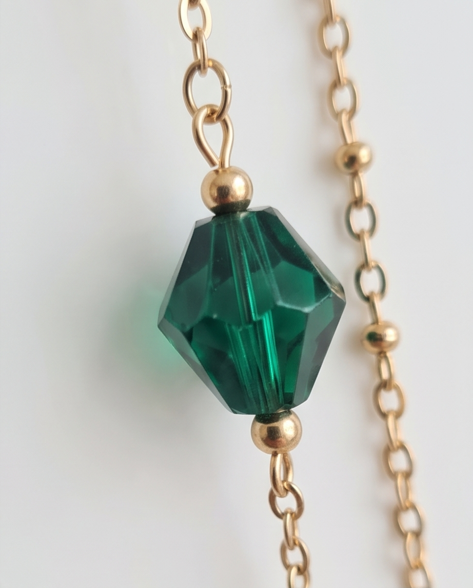 Boucles d'Oreilles Cristal Vert | Pierre Naturelle | Élaine Bohème