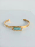 Bracelet jonc Vera amazonite - Acier inoxydable ajustable