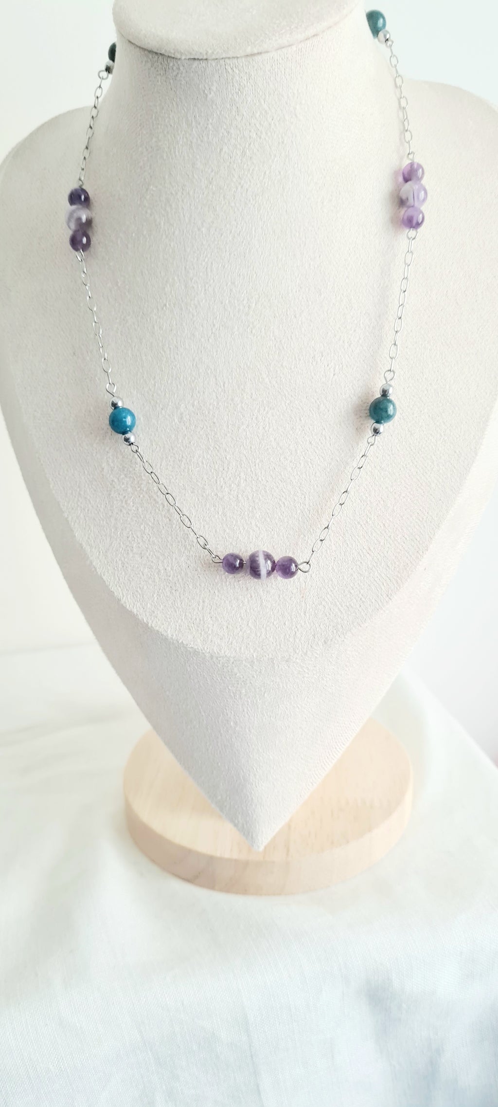 Collier Shanna – Améthyste & Apatite, Lithothérapie
