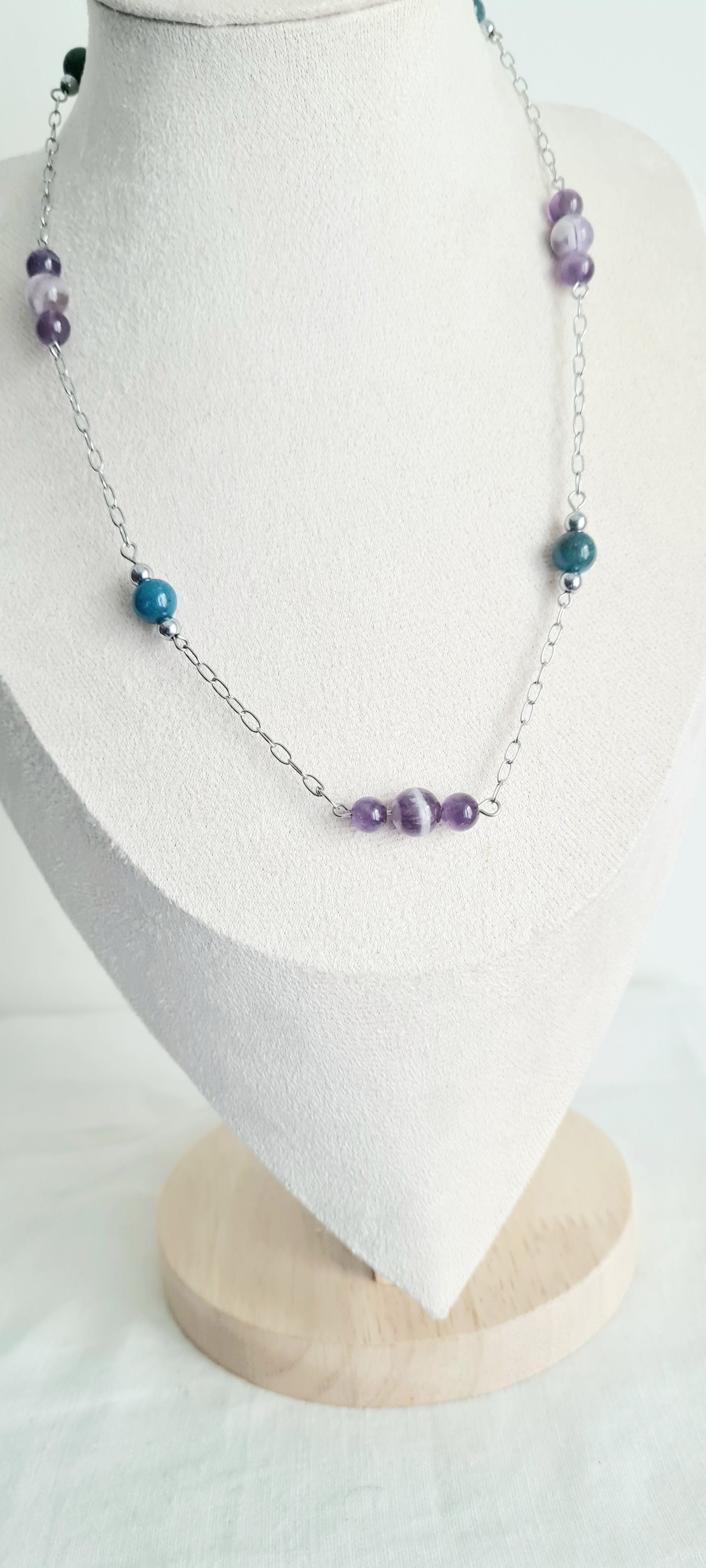 Collier Shanna – Améthyste & Apatite, Lithothérapie