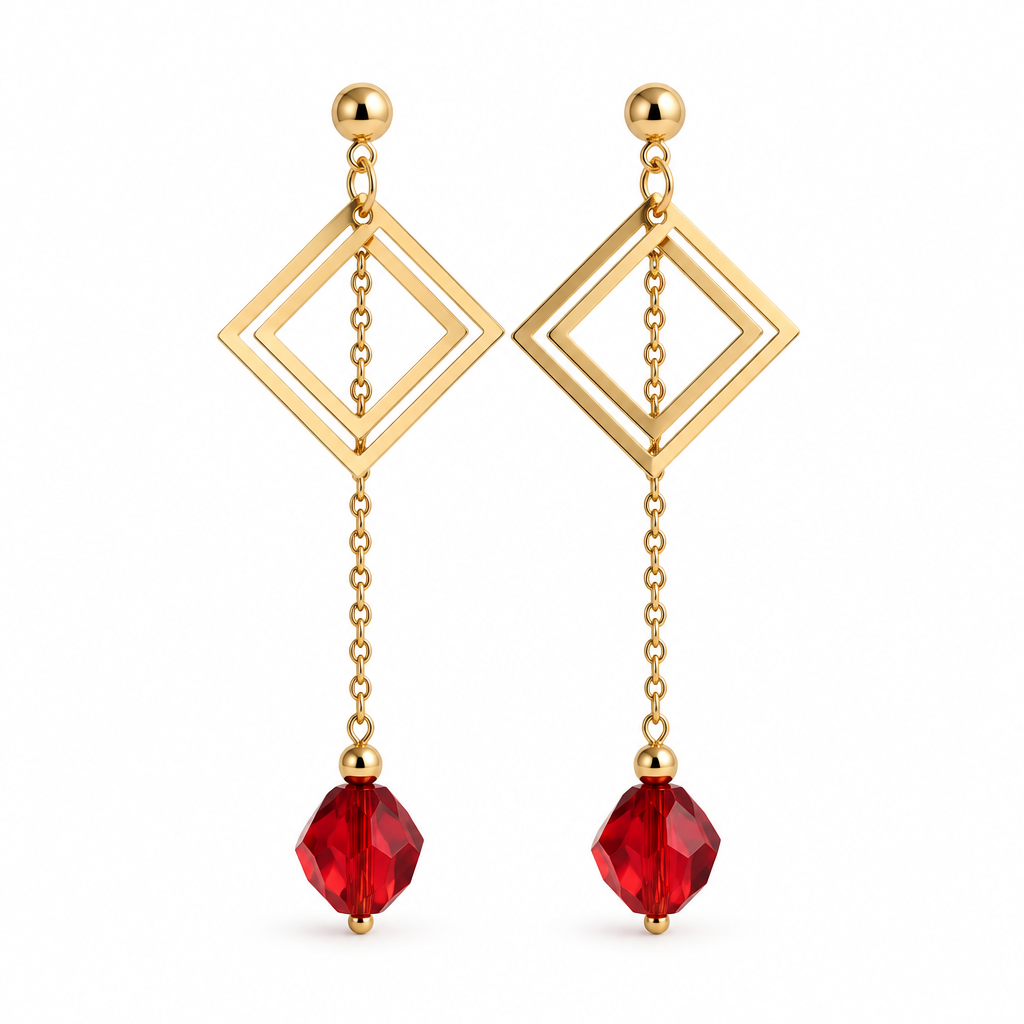 Boucles d'oreilles Passion — Cristal & Acier Inoxydable