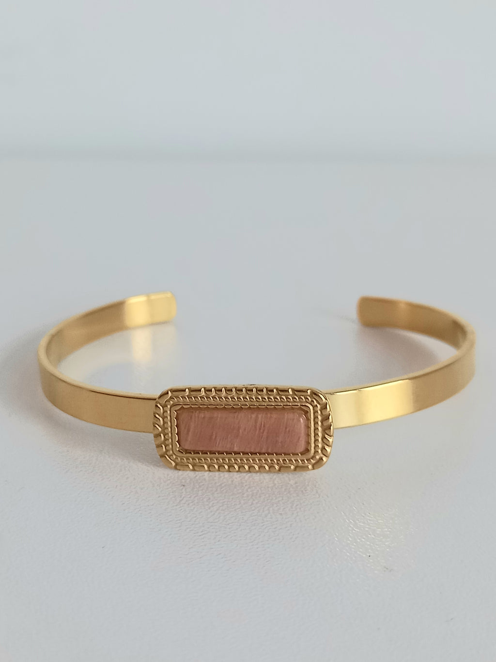 Bracelet jonc pierre du soleil - Acier inoxydable haute qualité