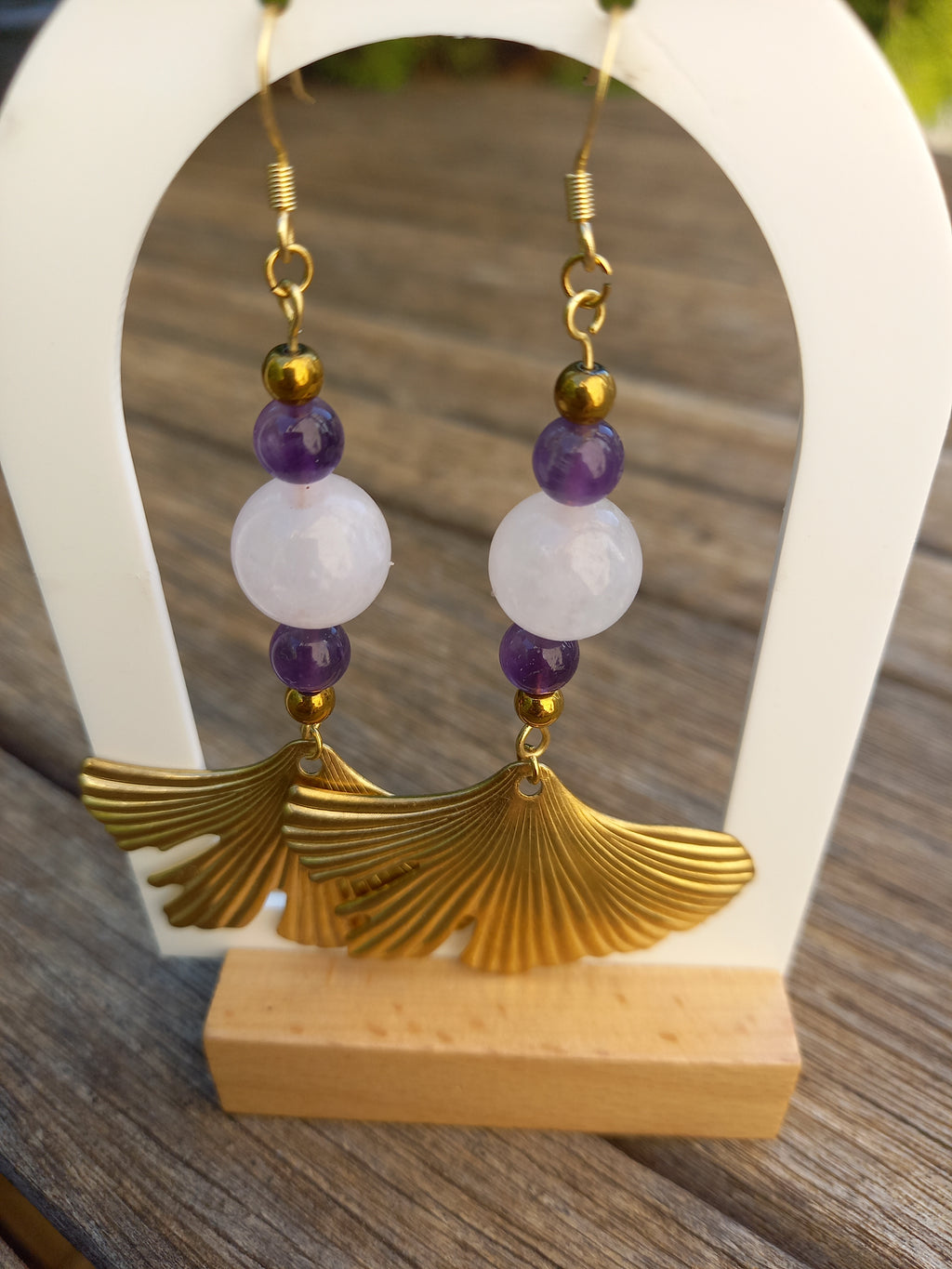 Boucles d'oreilles bohème rose