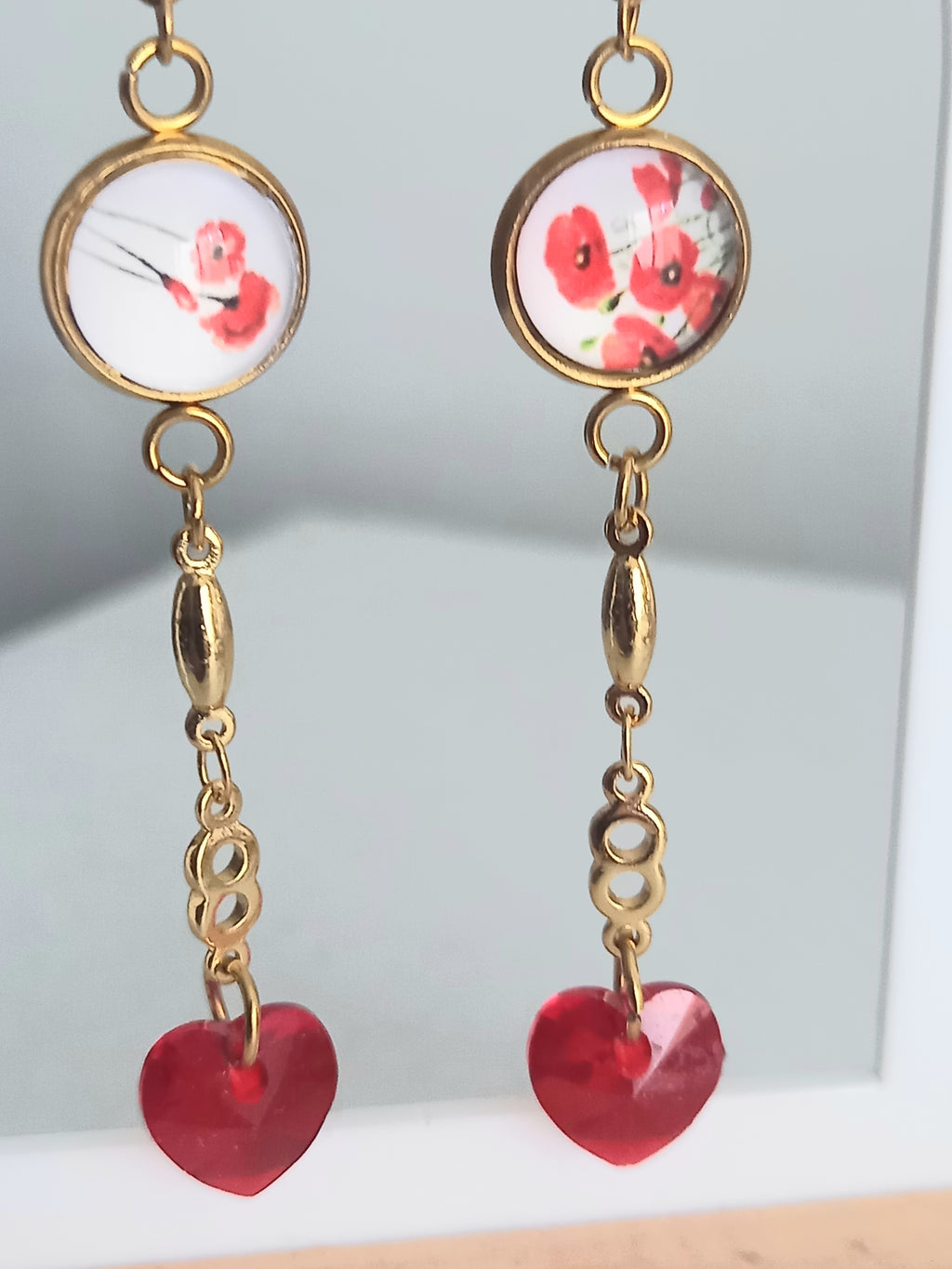 Boucles d'oreilles rouges passion