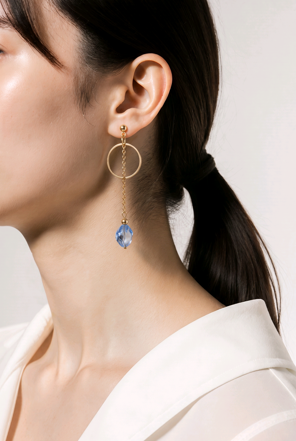 Boucles d'oreilles Élisabeth – Perle en cristal & acier inoxydable