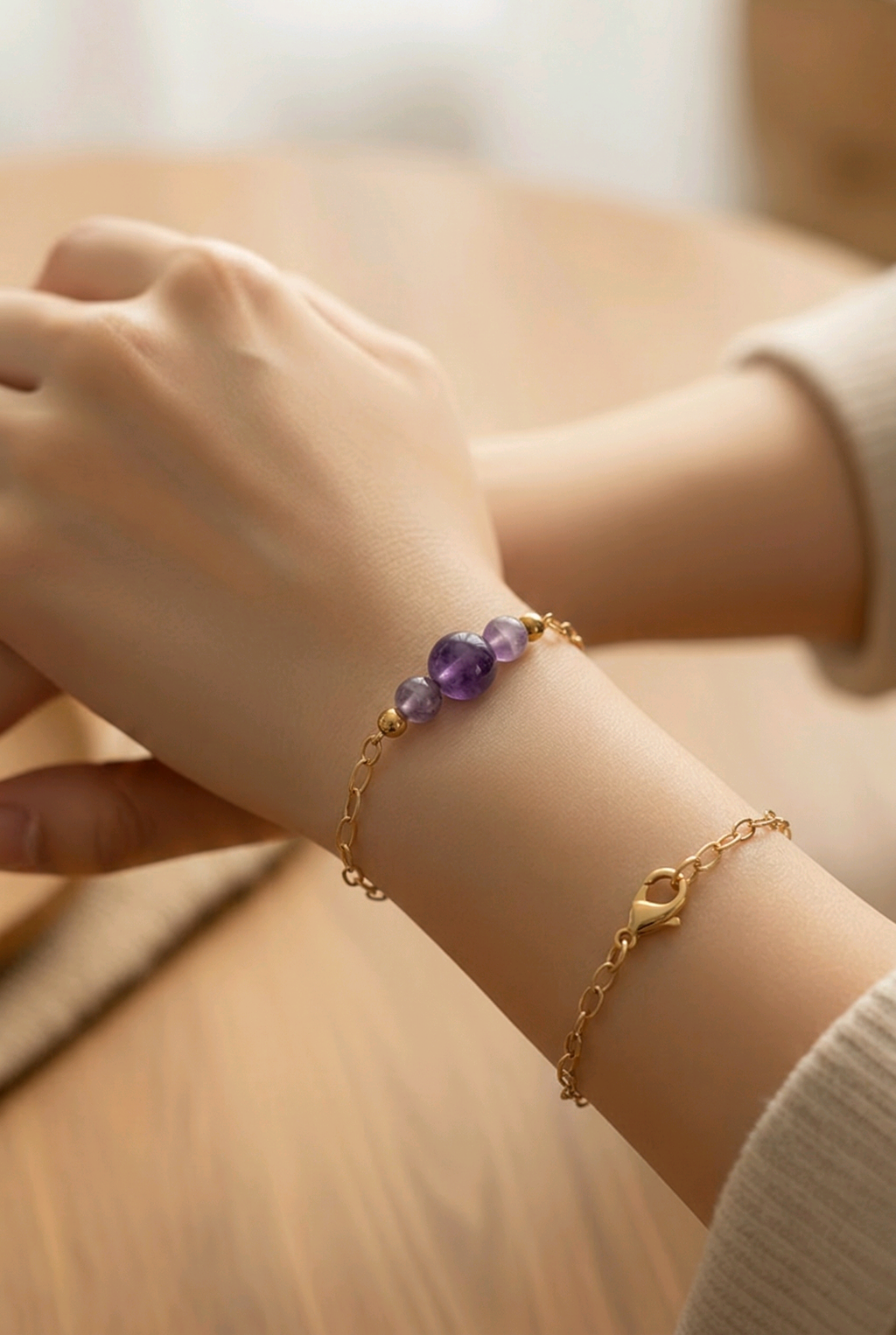 Set 3 Bracelets Améthyste – Lithothérapie, Fait Main France