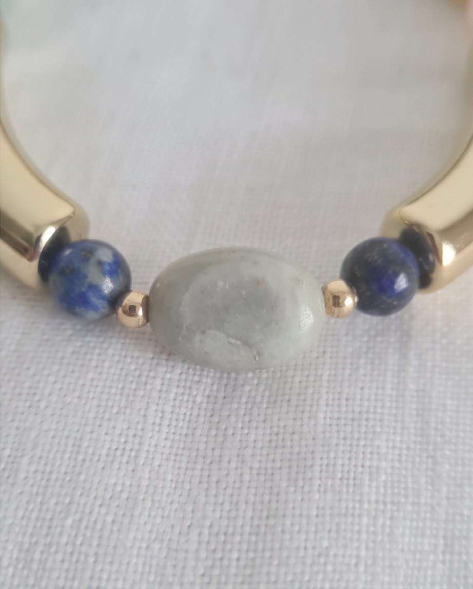 Bracelet Lithothérapie Amazonite & Lapis Lazuli – Sérénité & Expression