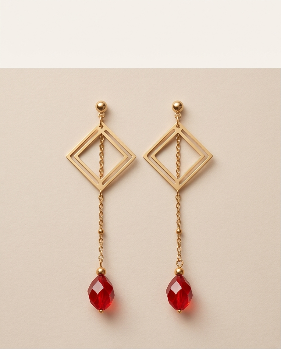 Boucles d'oreilles Passion — Cristal & Acier Inoxydable
