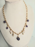 Collier Améthyste & Quartz Rose - Pierres Naturelles Acier Inoxydable  violetta 40cm