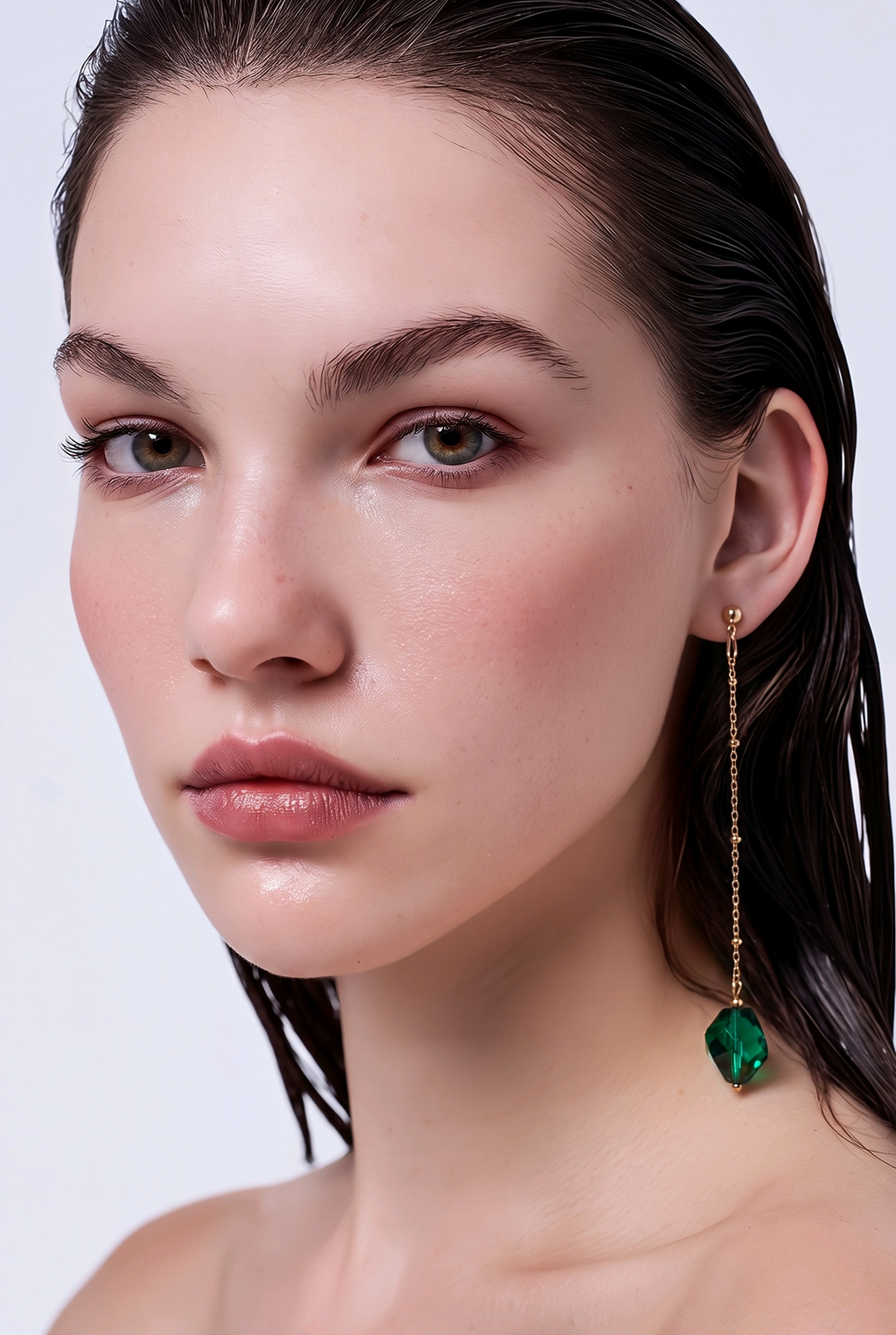 Boucles d'Oreilles Cristal Vert | Pierre Naturelle | Élaine Bohème