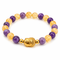 Bracelet Améthyste & Citrine – Lithothérapie | Fait Main France