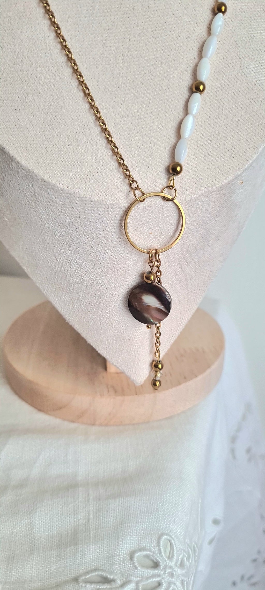 Collier Anaia - Coquillage, Nacre & Acier Inoxydable