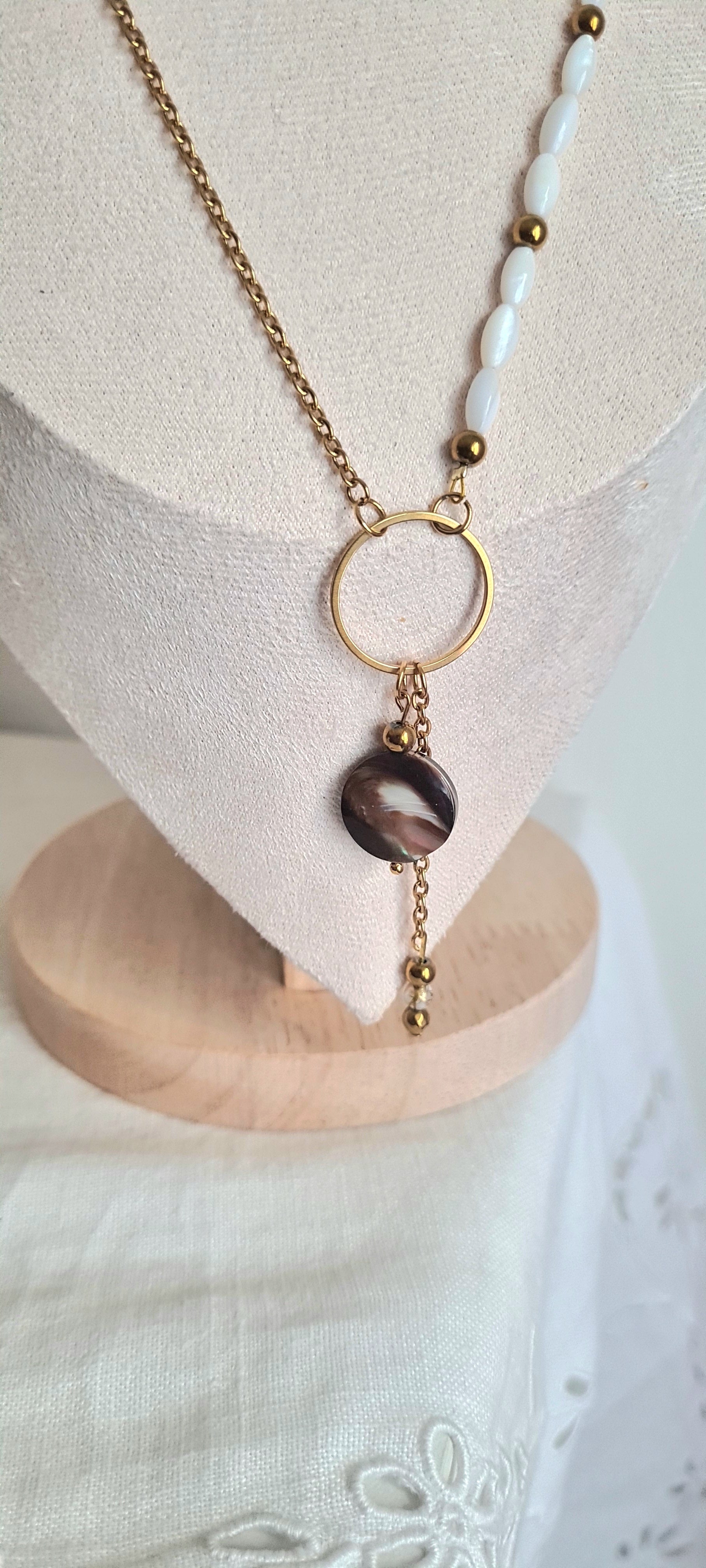 Collier Anaia - Coquillage, Nacre & Acier Inoxydable