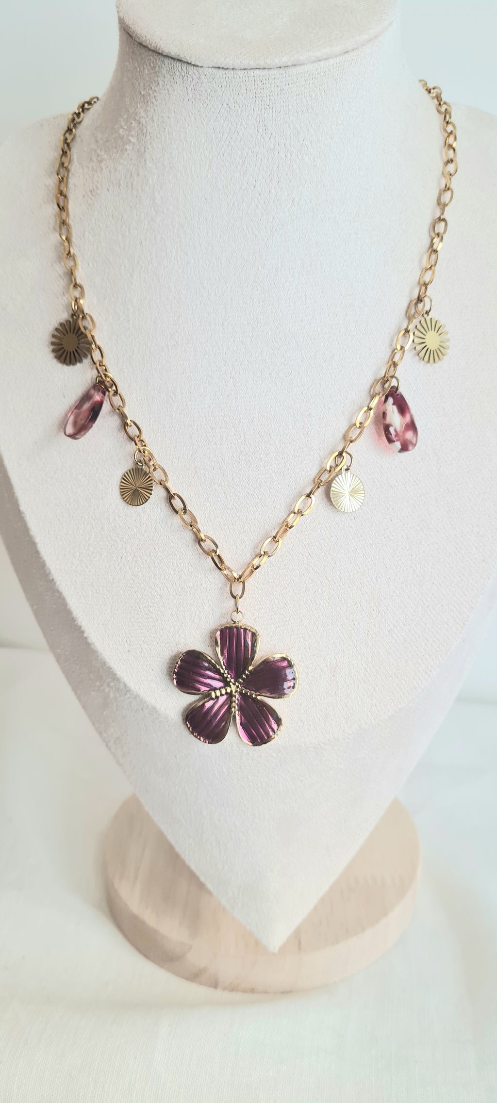 Collier tendance à breloques , acier inoxydable cintia
