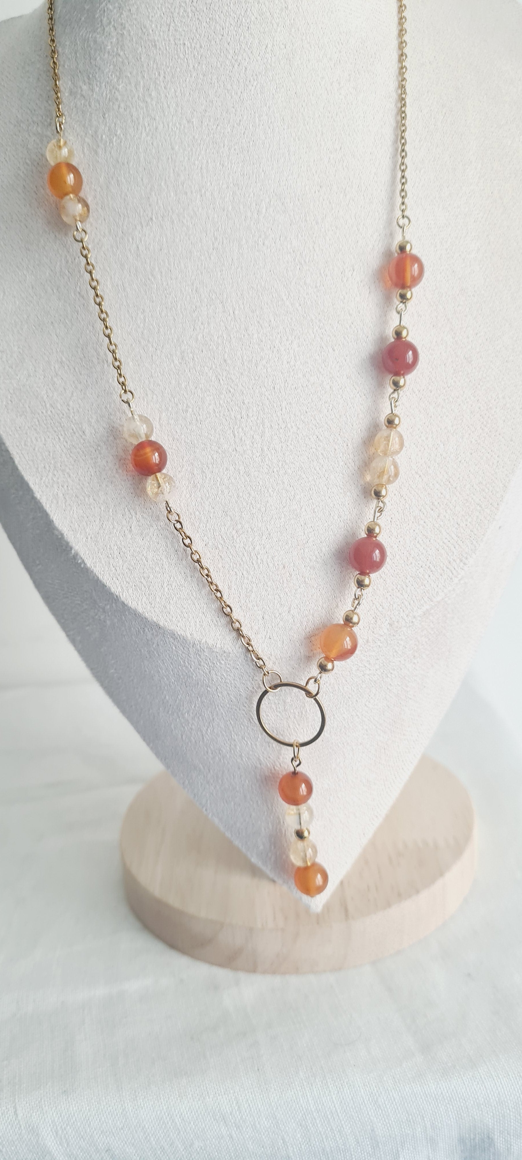 Collier Ciline - Pierre Naturelle Lithothérapie & Acier Inoxydable