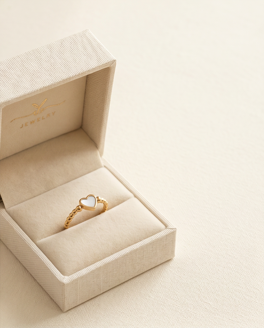 Bague Ajustable Nacre - Acier Inoxydable Plaquage Or - Bijou Élégant Femme France