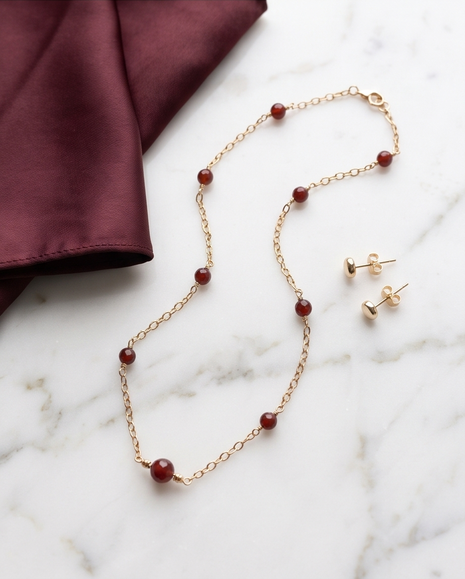 Collier cornaline