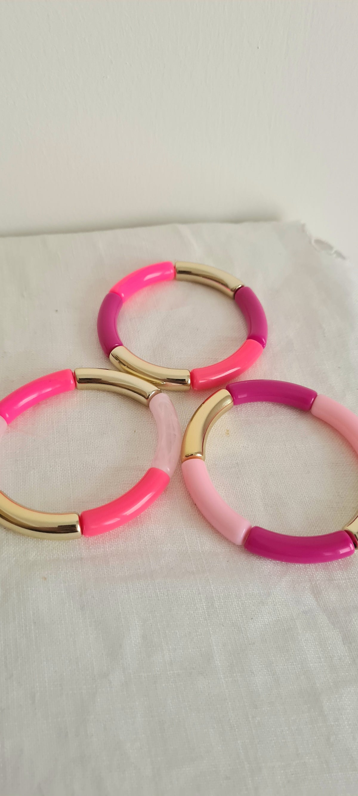Lot de 3 Bracelets Perles Tons Rose – Bijoux Bohème Fait Main