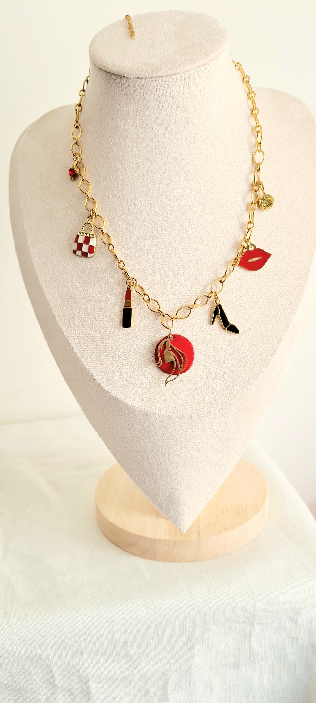 Collier tendance acier inoxydable à breloques nina