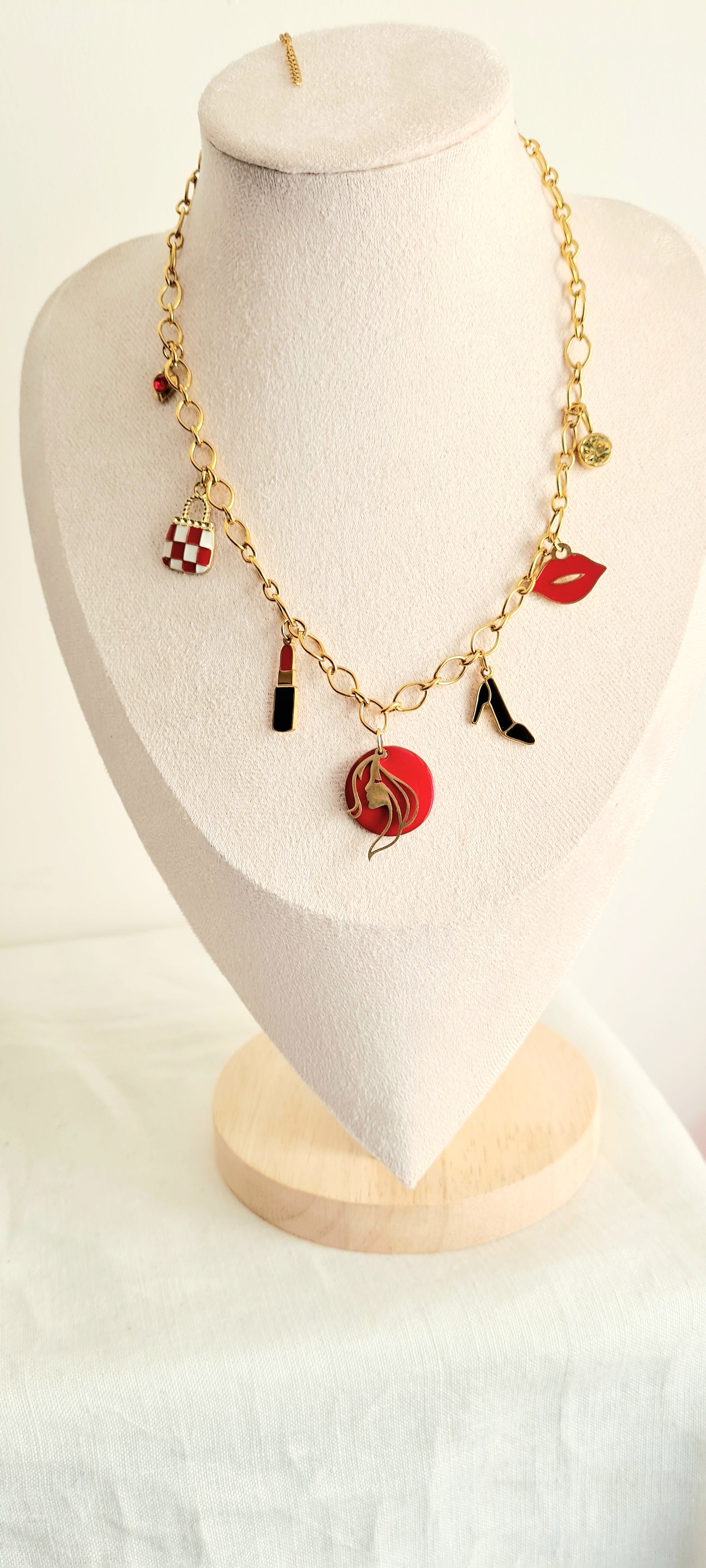 Collier tendance acier inoxydable à breloques nina