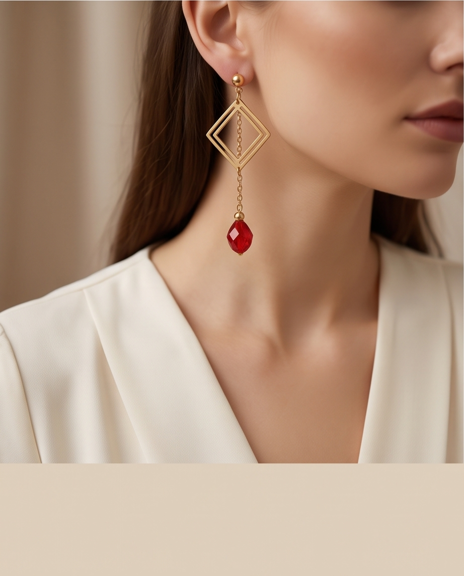 Boucles d'oreilles Passion — Cristal & Acier Inoxydable