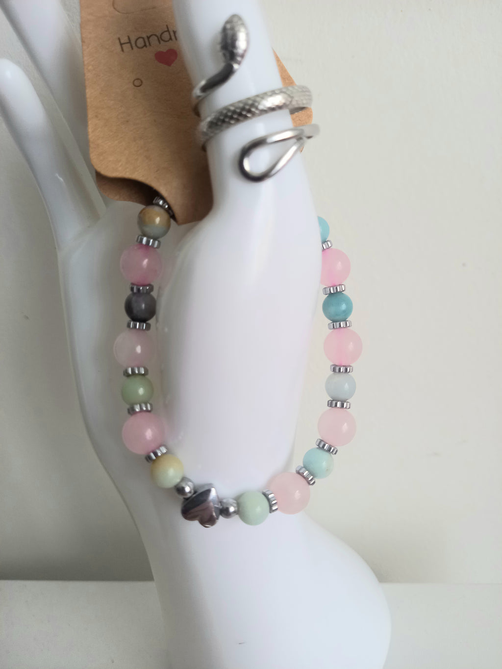 Bracelet lithothérapie quartz et béryl