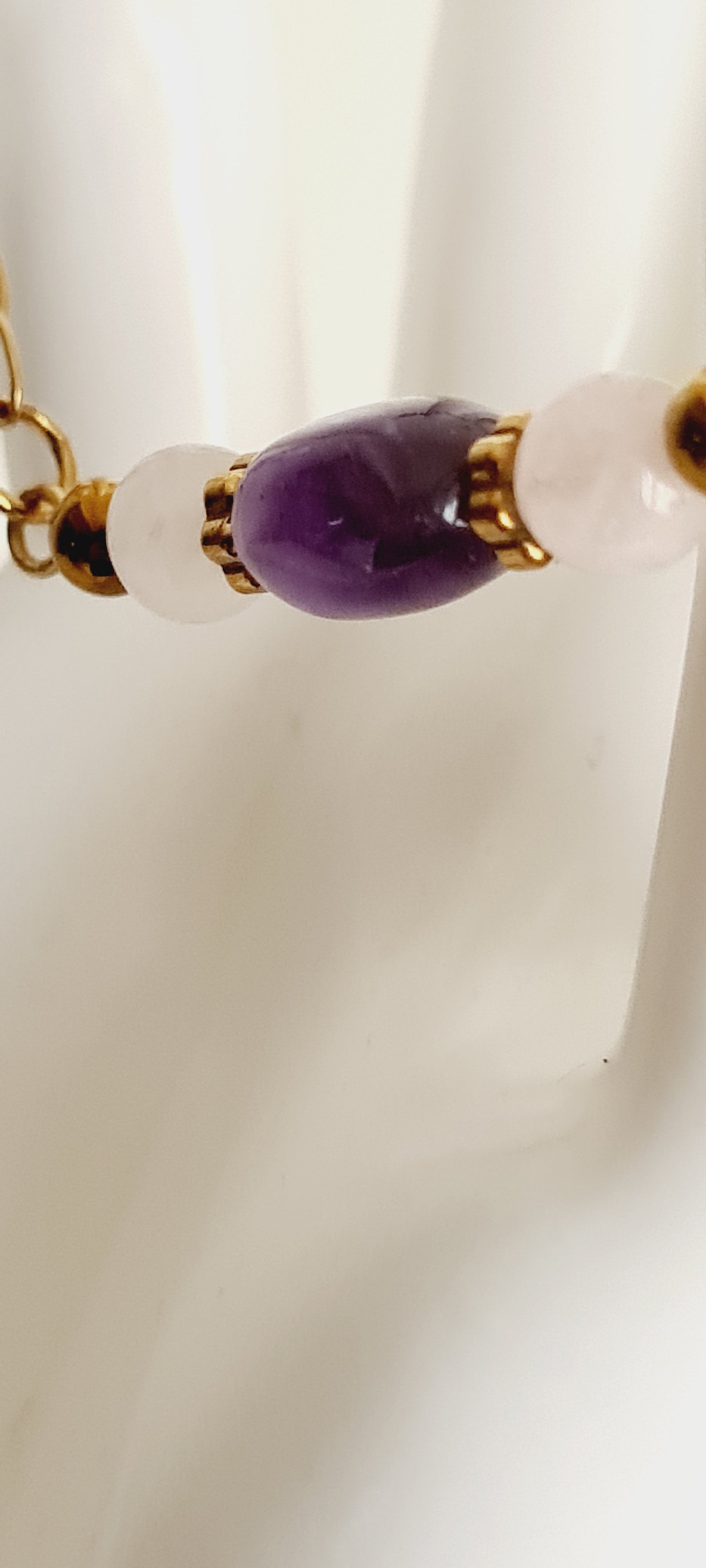 Bracelet Améthyste Quartz Rose - Lithothérapie Pierres Naturelles France