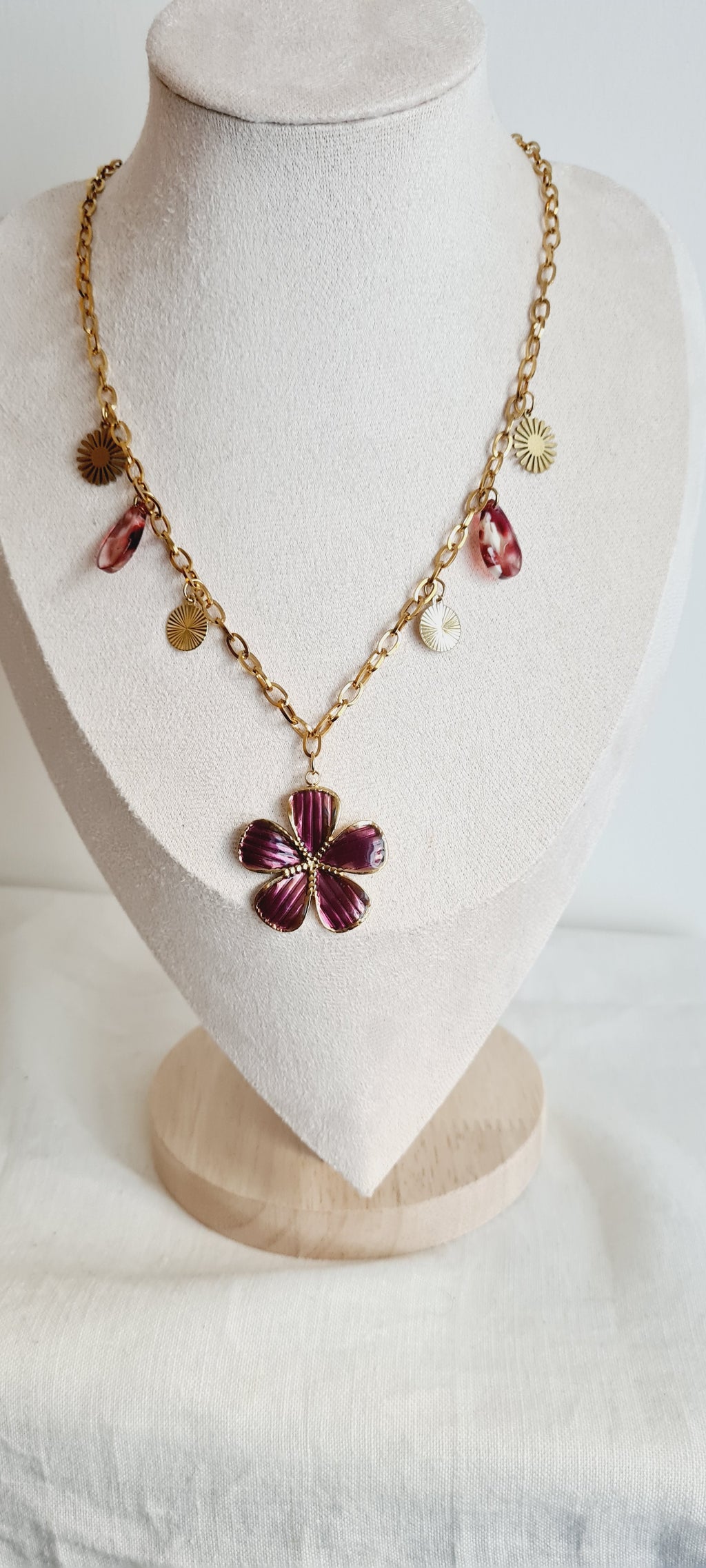 Collier tendance à breloques , acier inoxydable cintia