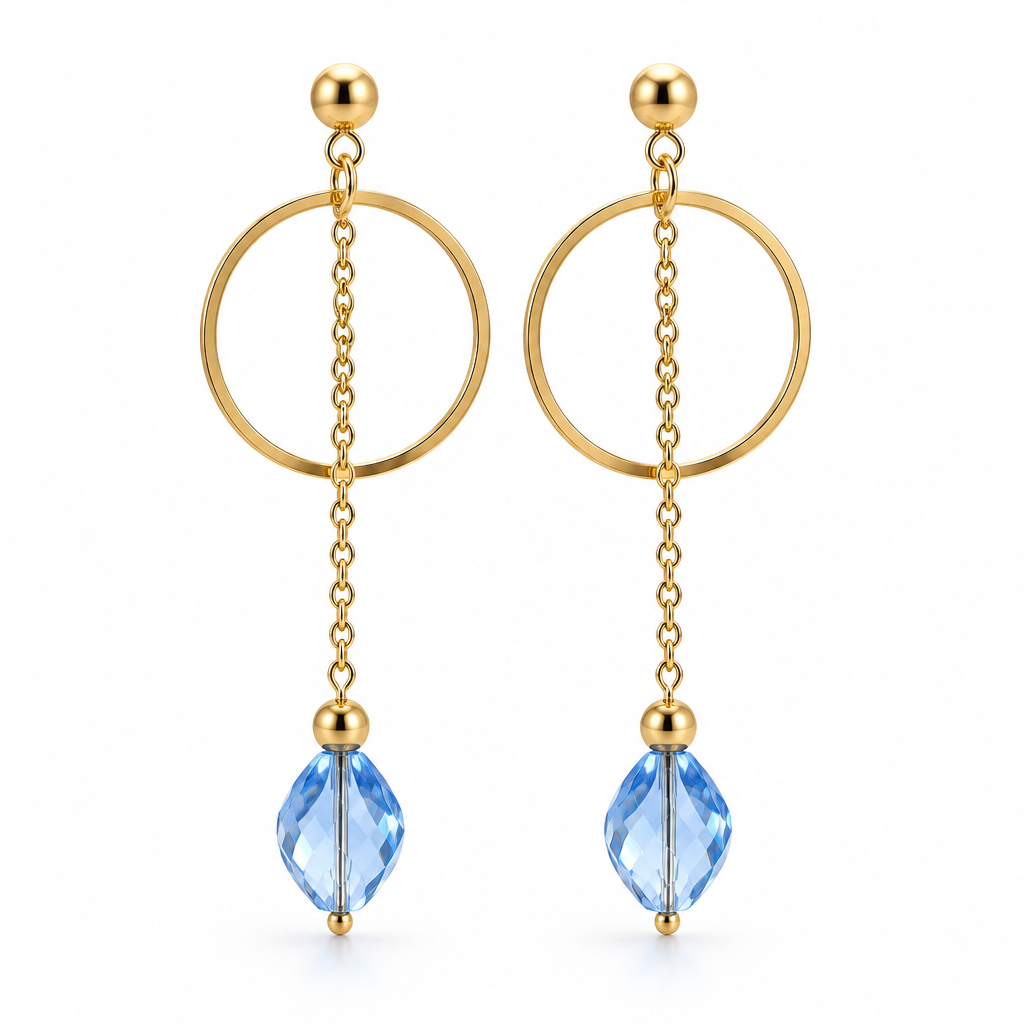 Boucles d'oreilles Élisabeth – Perle en cristal & acier inoxydable